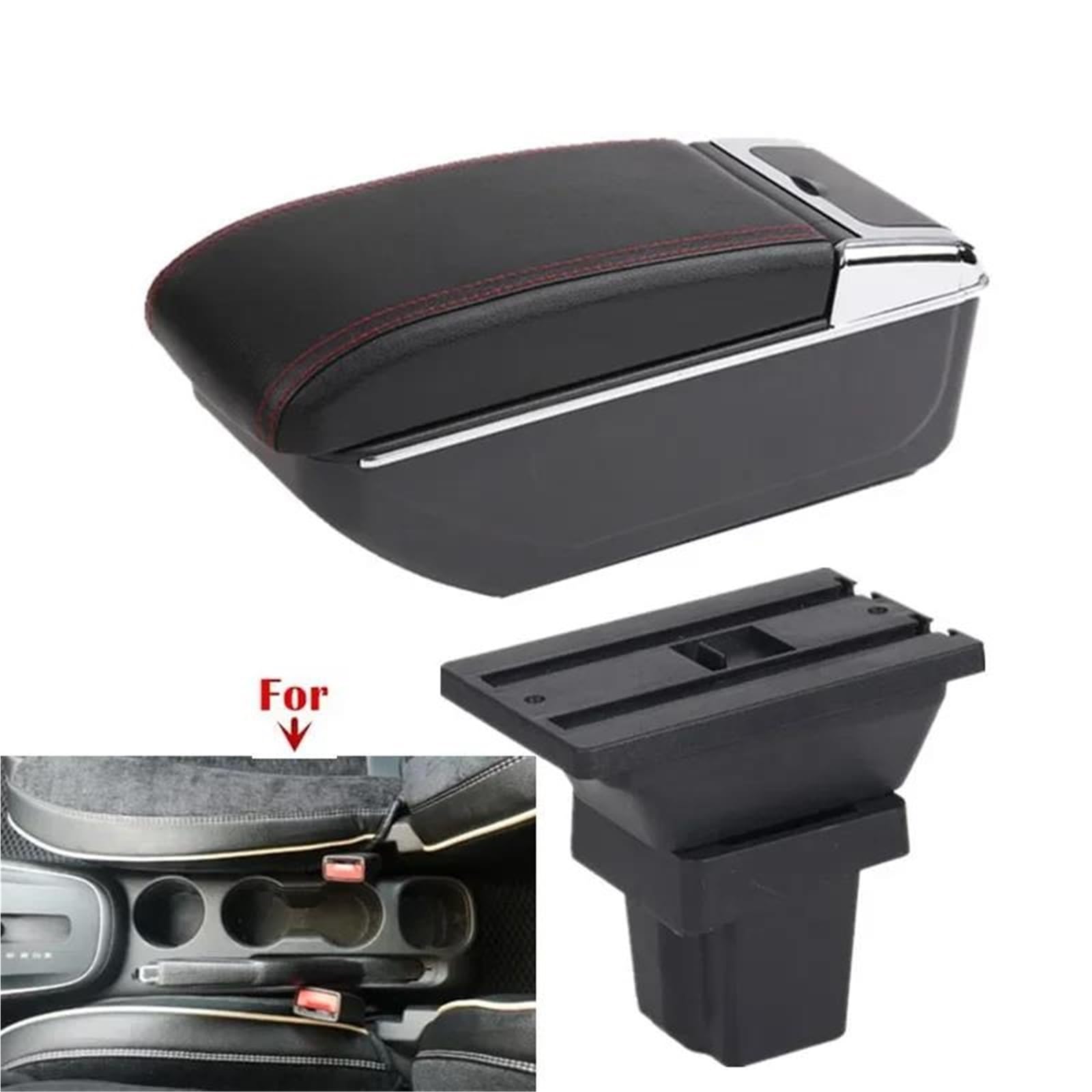 Mittelarmlehne Armlehnenbox Für Chevy Für Tracker Für Holden Für Trax 2013-2020 Autoarmlehne Autoarm-Aufbewahrungsbox Nachrüstung Aufbewahrungskonsole(Style B2) von DZSQWETYU