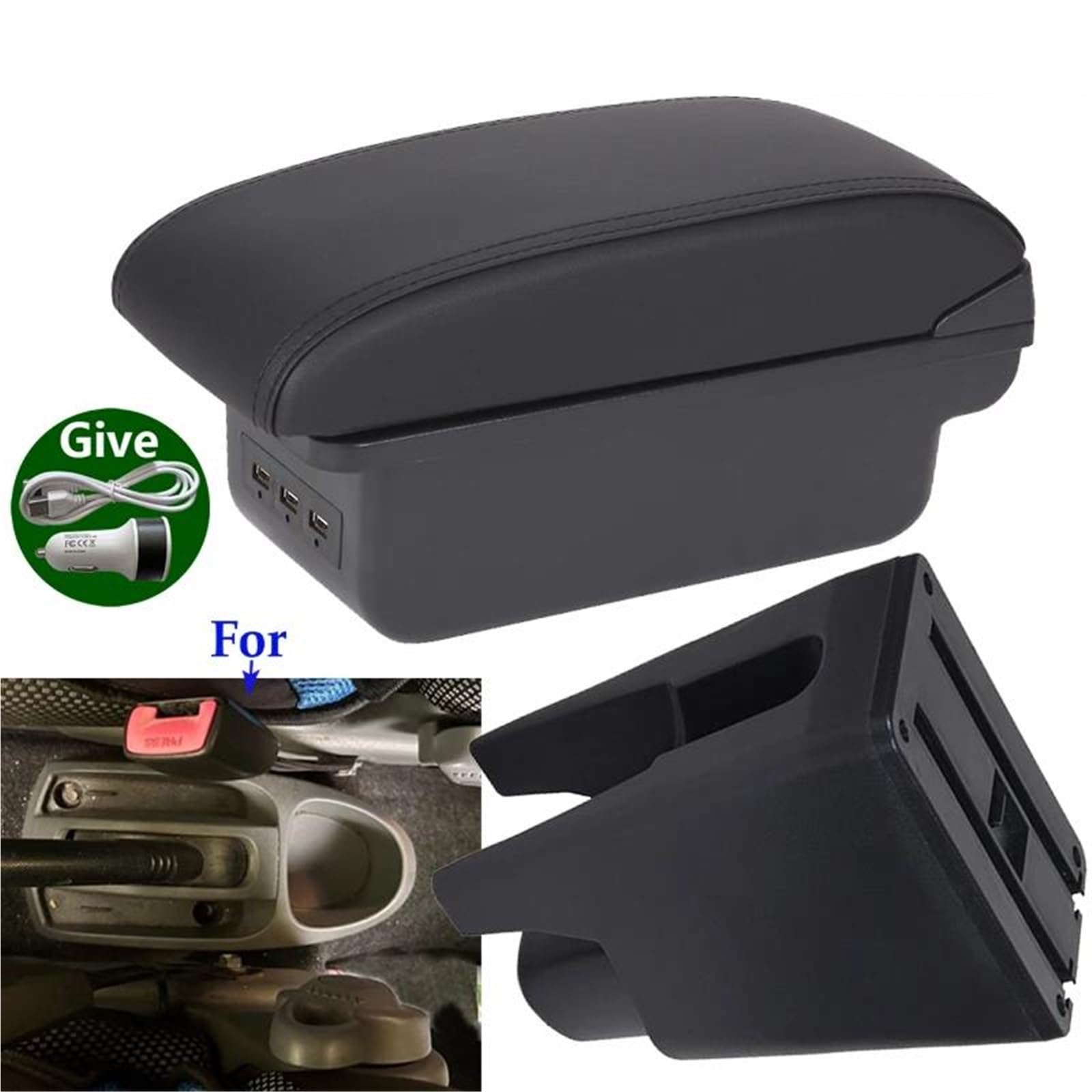 Mittelarmlehne Armlehnenbox Für Citroen Für C1 Für Peugeot Für 107 Autoarmlehne Autoaufbewahrungsbox Armverstrebungen Erhöhter Aufbewahrungskonsole(Style B2) von DZSQWETYU