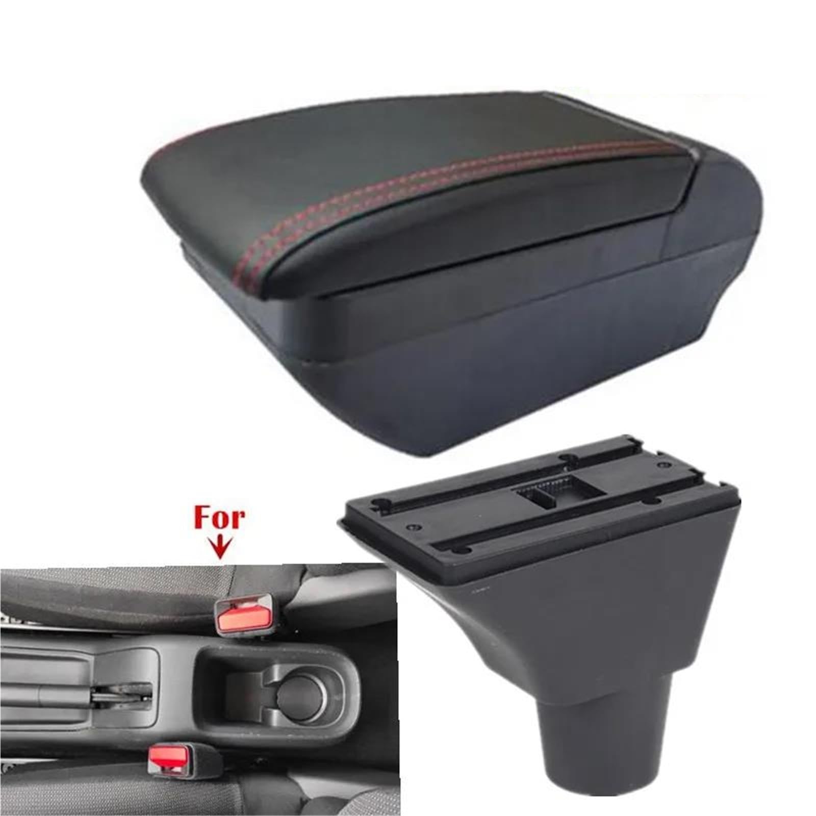Mittelarmlehne Armlehnenbox Für Citroen Für C3 C4 Auto Armlehnenbox Aufbewahrungsbox Innenraum Nachrüstteile Autozubehör Aufbewahrungskonsole(Style F2) von DZSQWETYU