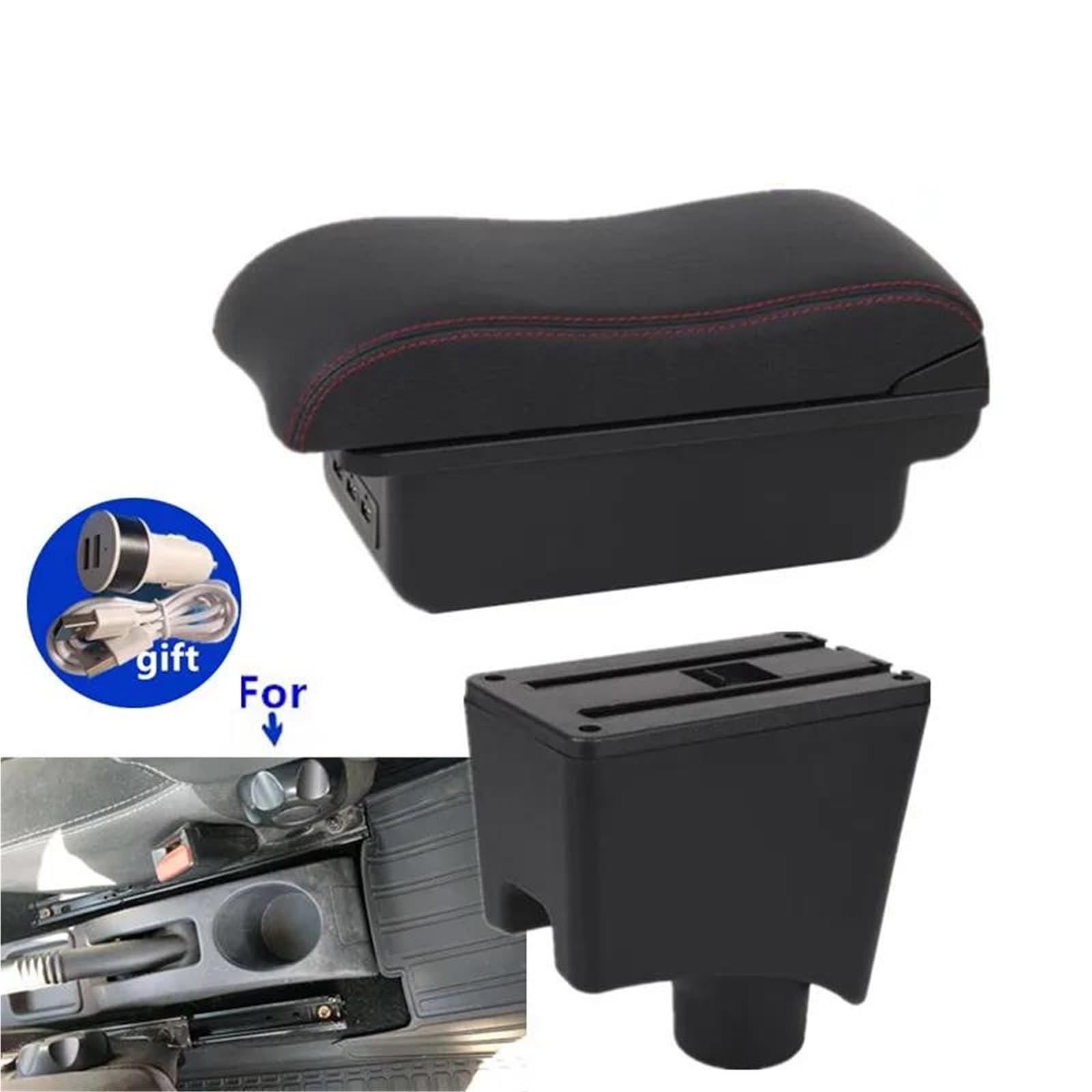 Mittelarmlehne Armlehnenbox Für Dacia Für Sandero Für Logan 2 Für Nissan Für Almera G15 Auto-Armlehnenzentrum Aufbewahrungsbox Aufbewahrungskonsole(Style B5) von DZSQWETYU