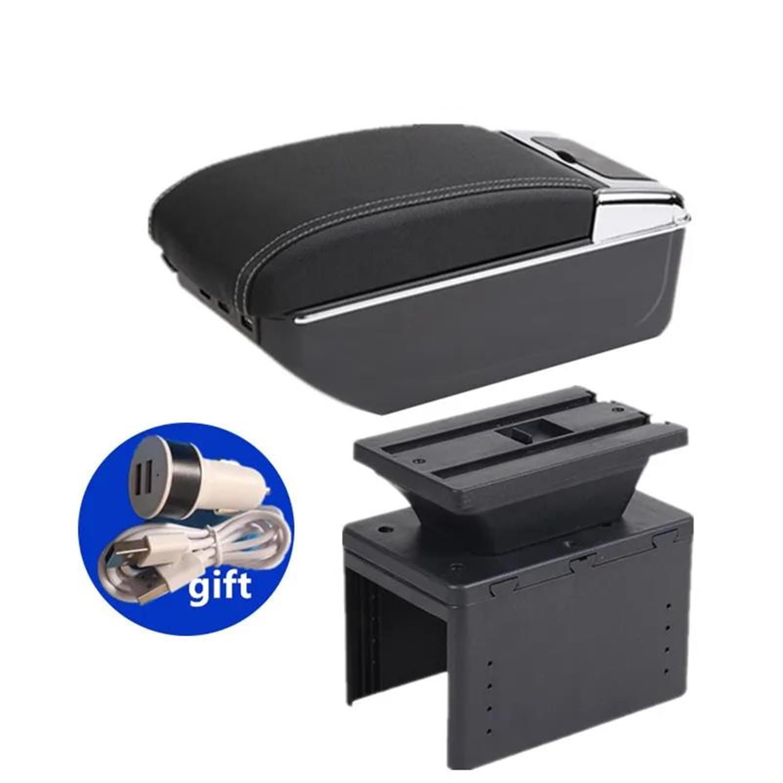 Mittelarmlehne Armlehnenbox Für Fiat Für Punto Für Grande Punto Auto-Armlehnenbox Zentrale Aufbewahrungsbox Innenausstattung Aufbewahrungskonsole(Style D3) von DZSQWETYU