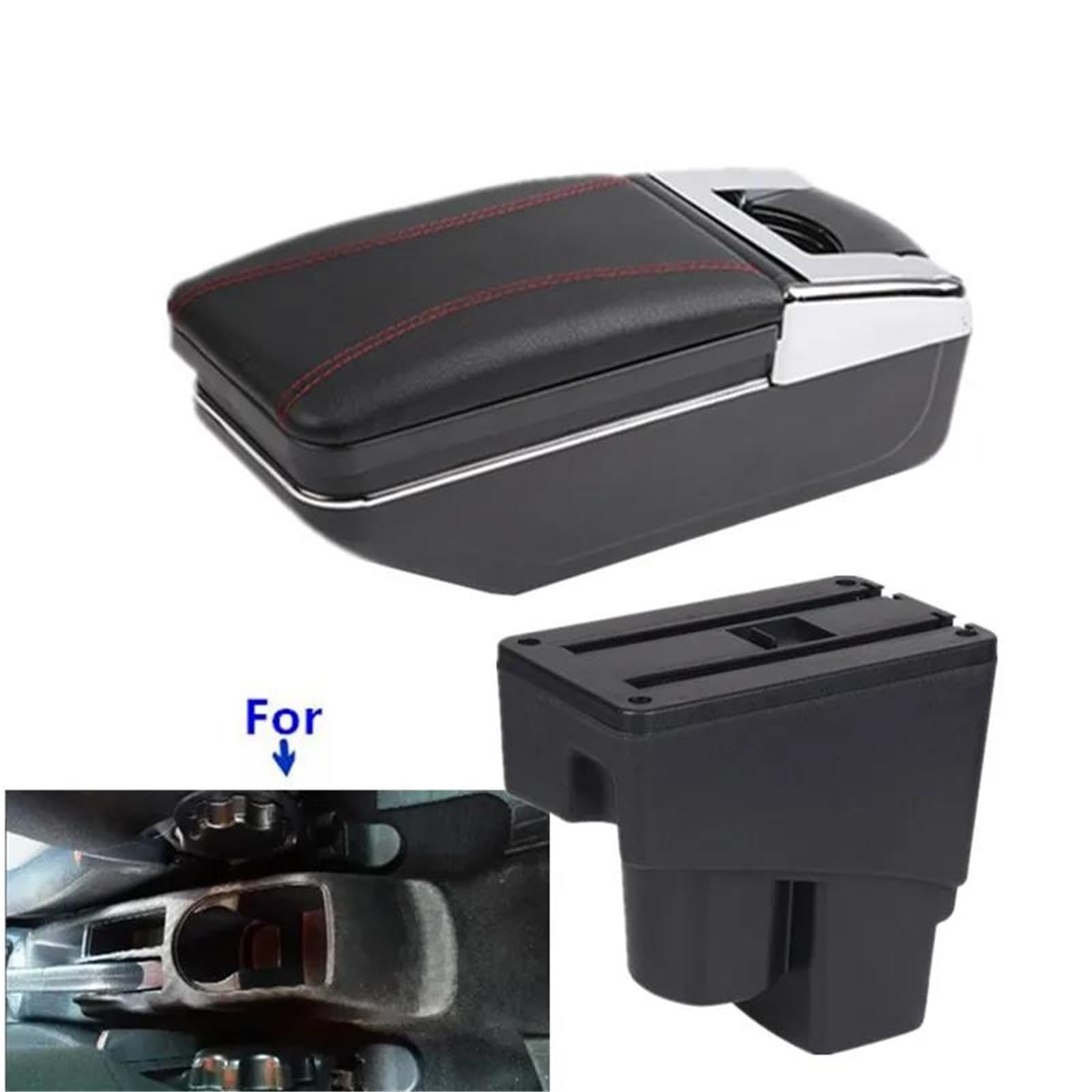 Mittelarmlehne Armlehnenbox Für Fit Für Jazz 1 2002-2007 Auto-Armlehnenarm-Aufbewahrungsbox Autozubehör Aufbewahrungskonsole(Style A2) von DZSQWETYU