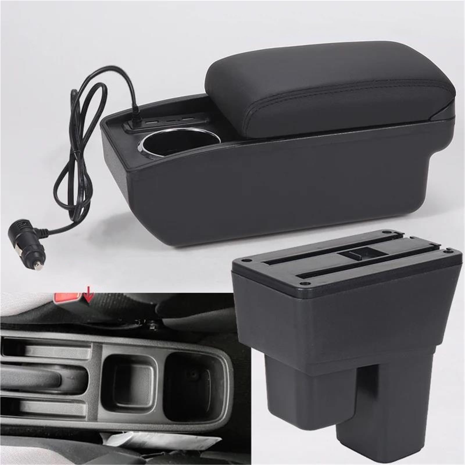Mittelarmlehne Armlehnenbox Für Fit Für Jazz 2 2008-2013 Auto-Armlehnen-Aufbewahrungsbox Innenraum-Autozubehör Aufbewahrungskonsole(Style A2) von DZSQWETYU