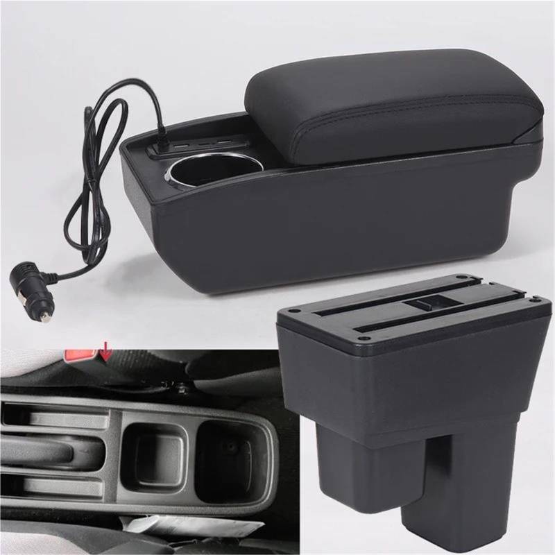 Mittelarmlehne Armlehnenbox Für Fit Für Jazz 2 2008-2013 Auto-Armlehnen-Aufbewahrungsbox Innenraum-Autozubehör Aufbewahrungskonsole(Style A2) von DZSQWETYU