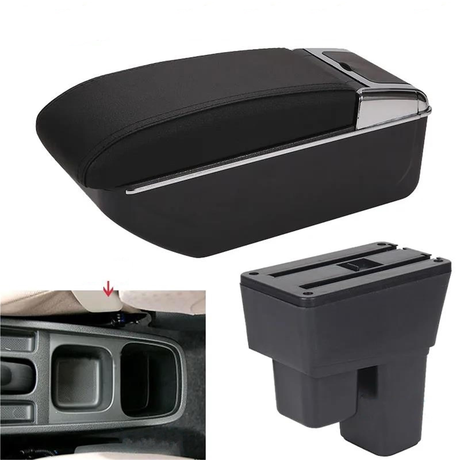 Mittelarmlehne Armlehnenbox Für Fit Für Jazz 2 Autoarmlehne 2008-2013 Armaufbewahrungsbox Autozubehör Aufbewahrungskonsole(Style D2) von DZSQWETYU
