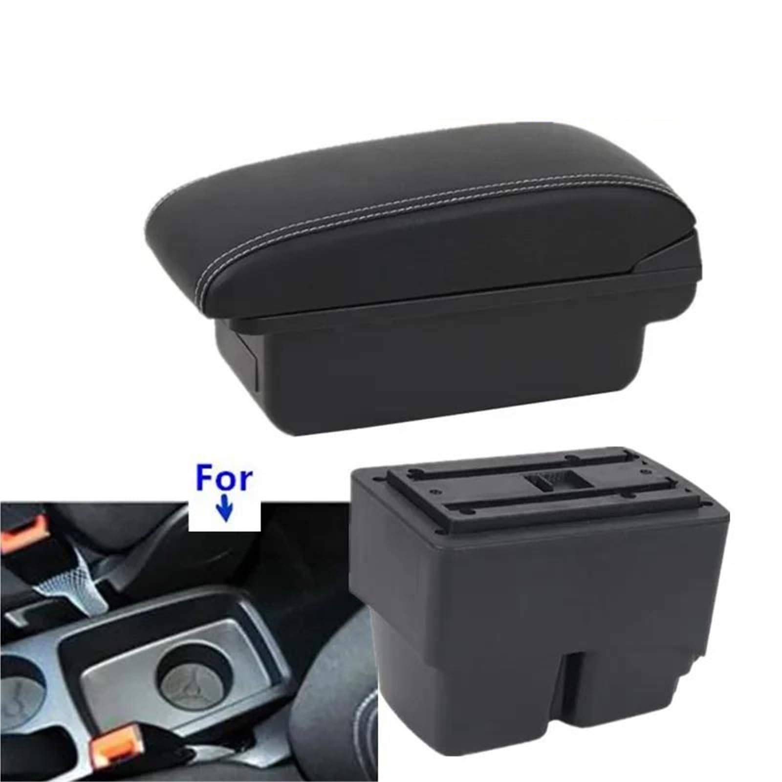 Mittelarmlehne Armlehnenbox Für Ford Für Fiesta Für MK7 2009–2017 Auto-Armlehnen-Aufbewahrungsbox Innenausstattung Aufbewahrungskonsole(Style A3) von DZSQWETYU