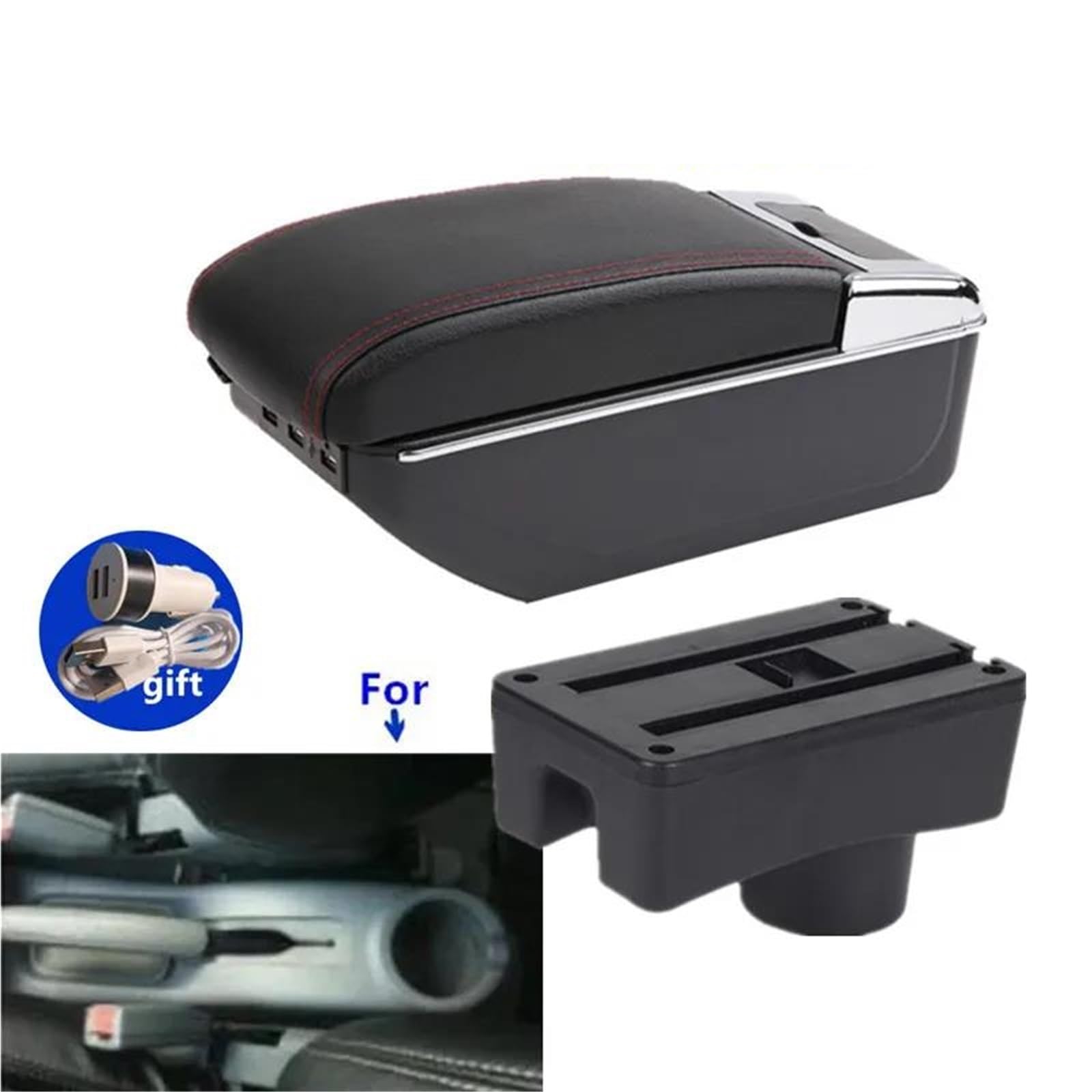 Mittelarmlehne Armlehnenbox Für Hyundai Für Accent Für Tagaz Auto-Armlehnenbox Innenteile Center Storage Box Autozubehör Aufbewahrungskonsole(Style D2) von DZSQWETYU