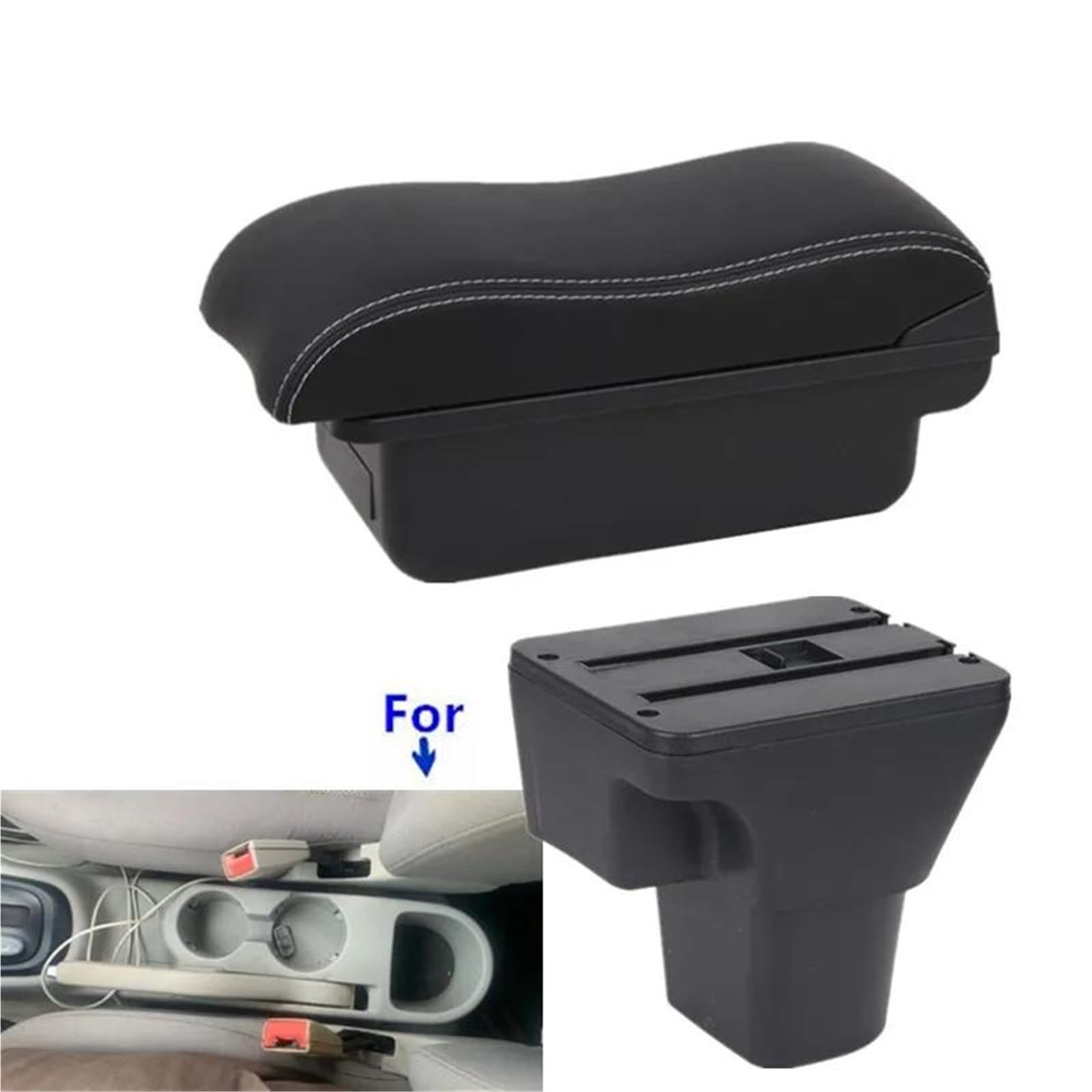 Mittelarmlehne Armlehnenbox Für Hyundai Für Accent Für Verna Auto-Armlehnenbox Zentrale Aufbewahrungsbox Nachrüst-Autozubehör Aufbewahrungskonsole(Style A10) von DZSQWETYU
