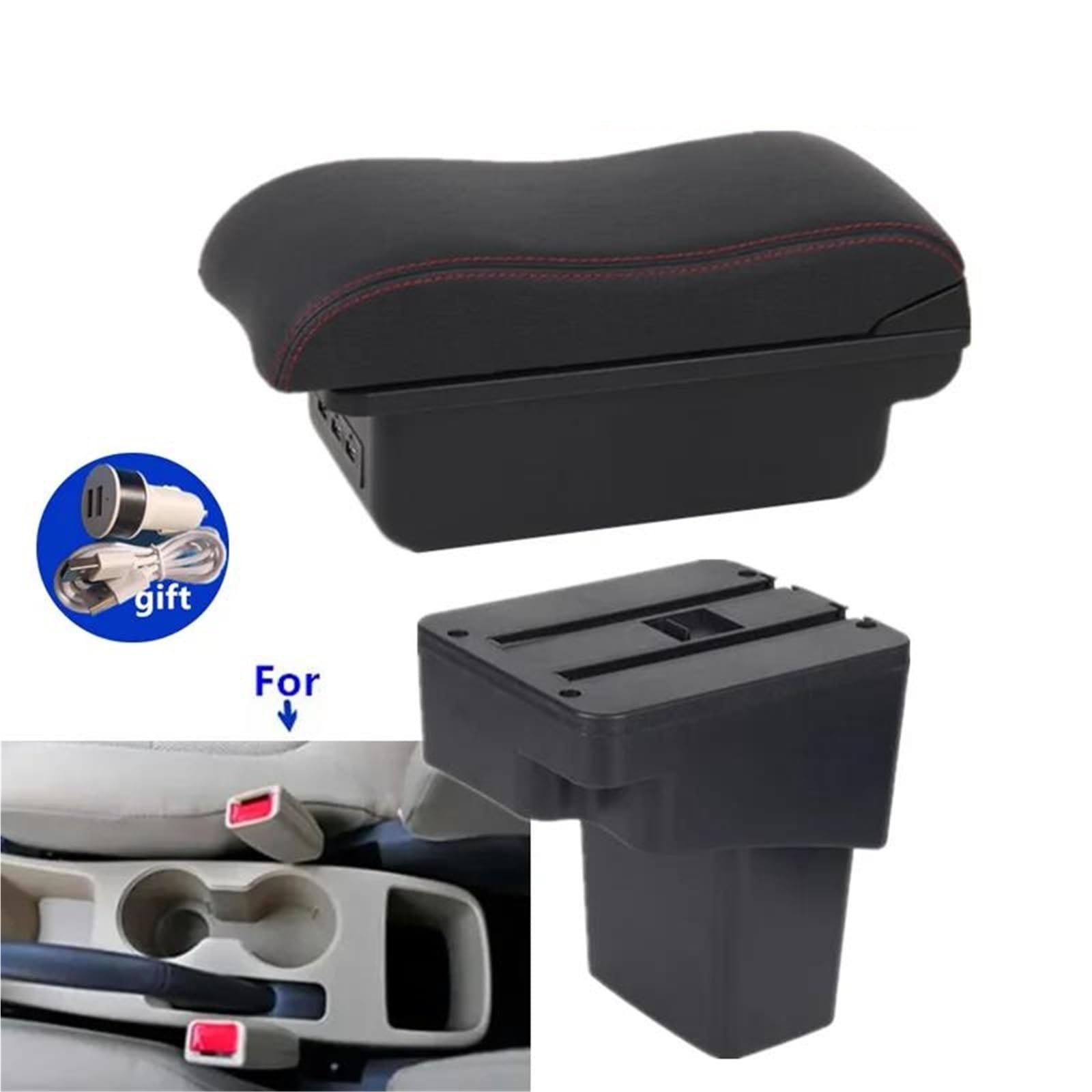 Mittelarmlehne Armlehnenbox Für Hyundai Für Accent RB Für Solaris Für Verna 2011-2016 Auto-Armlehnen-Aufbewahrungsbox Nachrüstung Aufbewahrungskonsole(B5) von DZSQWETYU