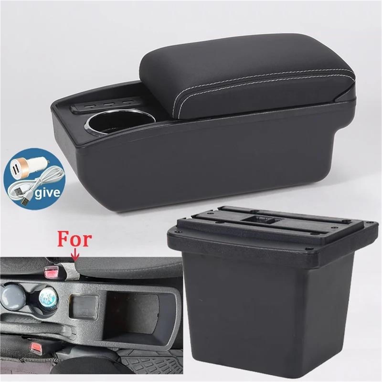 Mittelarmlehne Armlehnenbox Für Hyundai Für Elantra Für Touring Für I30 2007–2011 Auto-Armlehnen-Aufbewahrungsbox Autozubehör Aufbewahrungskonsole(Style B3) von DZSQWETYU