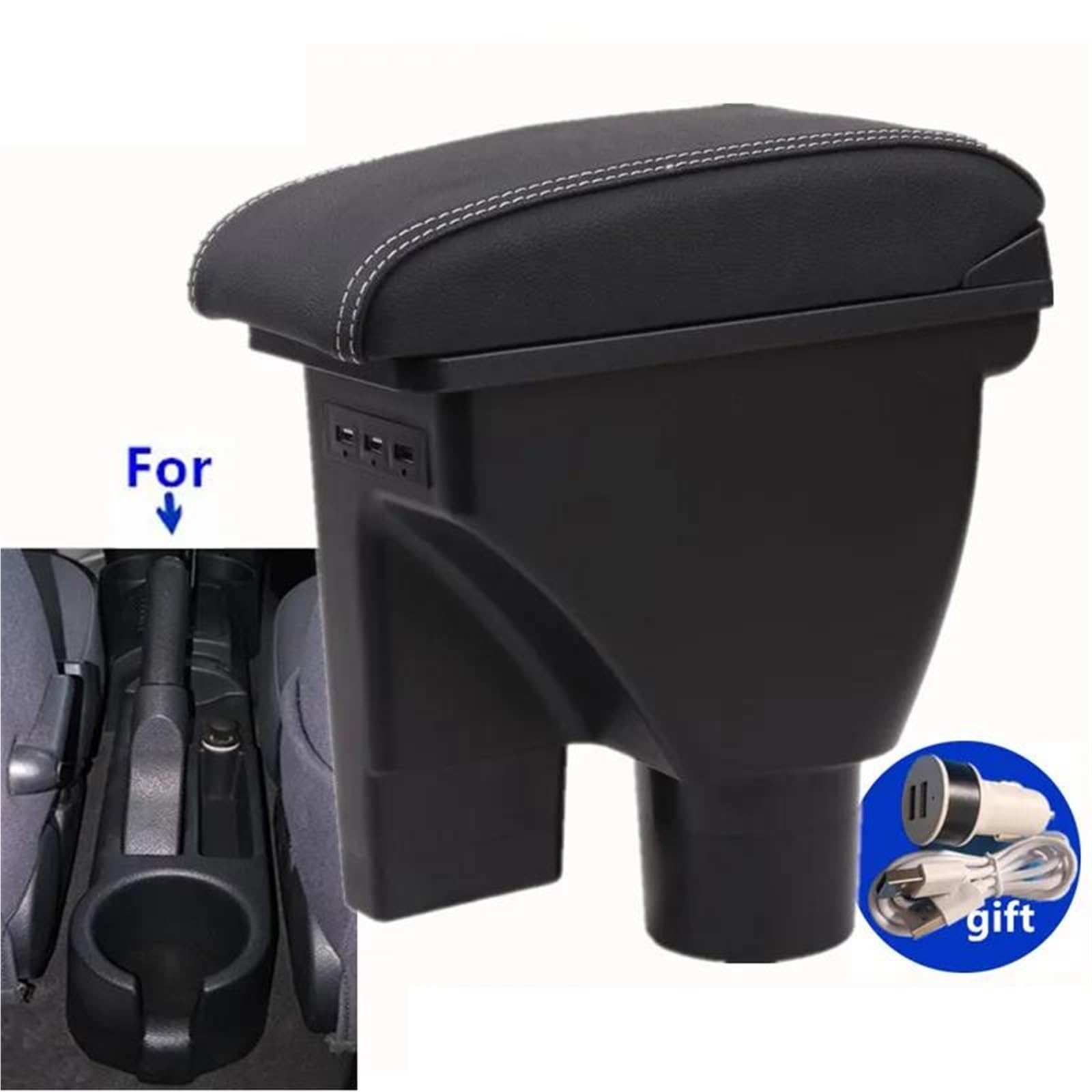 Mittelarmlehne Armlehnenbox Für Hyundai Für Getz Auto Armlehnenbox Retrofit Teile Center Storage Box Autozubehör Aufbewahrungskonsole(Style A3) von DZSQWETYU