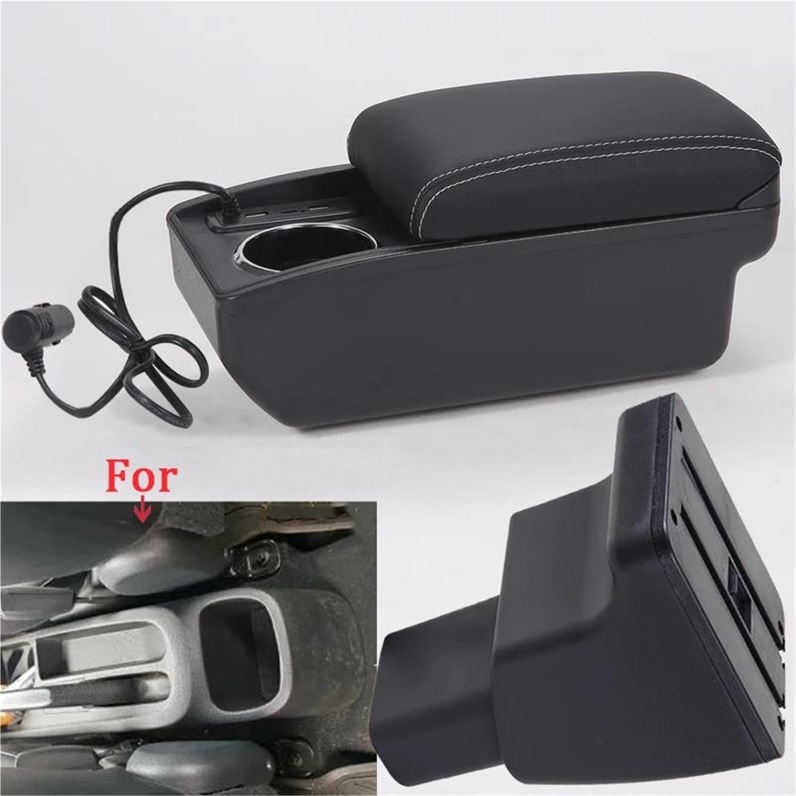 Mittelarmlehne Armlehnenbox Für Hyundai Für I10 Auto-Armlehne Zentrale Aufbewahrungsbox Innenraum Spezielle Teile Autozubehör Aufbewahrungskonsole(Style A3) von DZSQWETYU