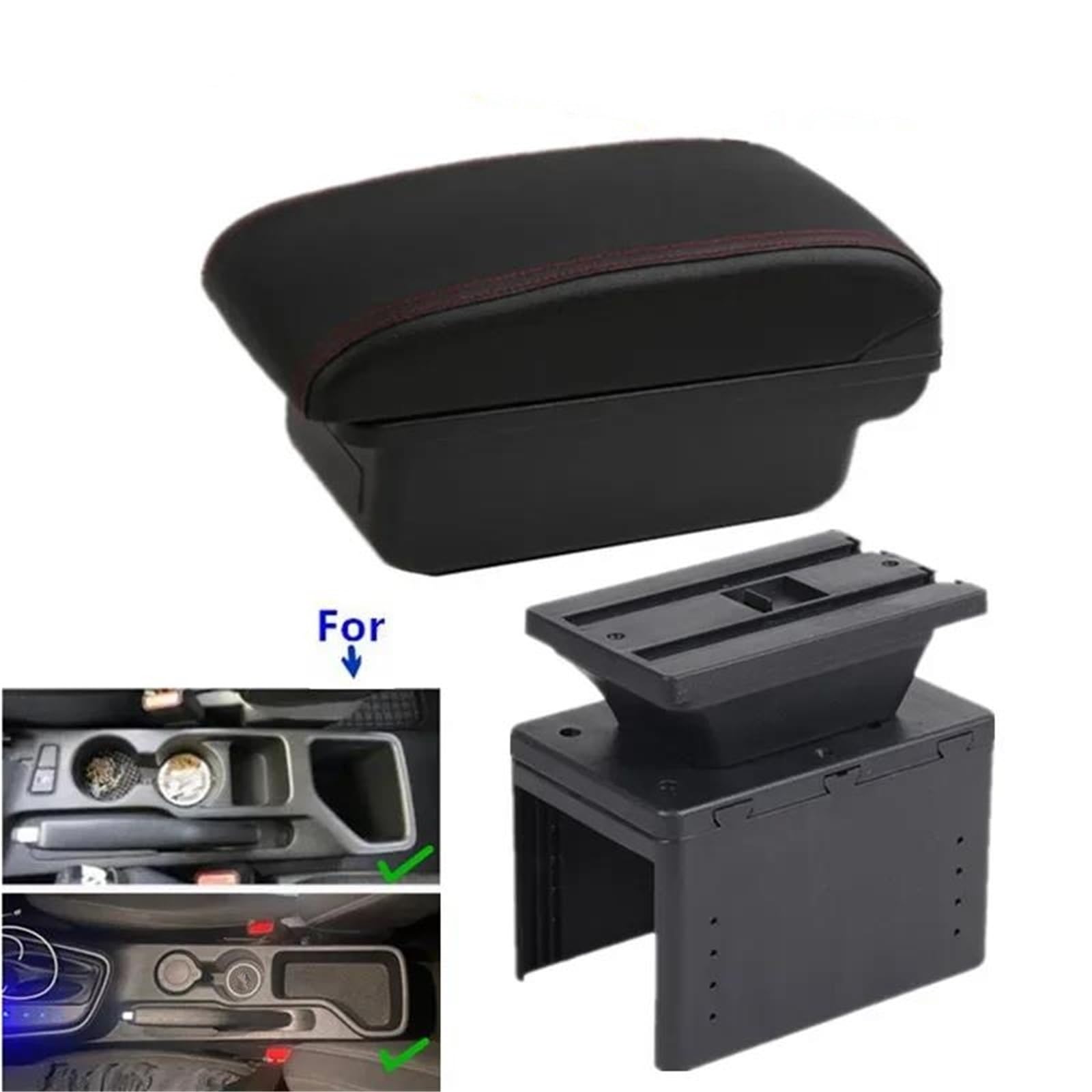 Mittelarmlehne Armlehnenbox Für Hyundai Für I20 2021-2023 Autoarmlehne Retrofit Innenaufbewahrungsbox Autozubehör Aufbewahrungskonsole(Style A2) von DZSQWETYU