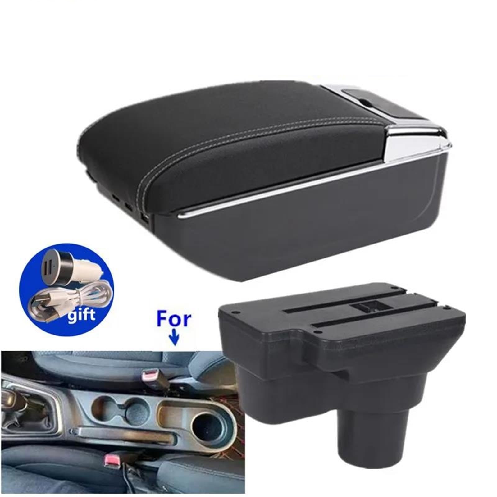 Mittelarmlehne Armlehnenbox Für Hyundai Für Solaris 2 Für Accent Für Verna 2017–2024 Auto-Armlehnenbox Innenaufbewahrungsbox Aufbewahrungskonsole(Style C3) von DZSQWETYU