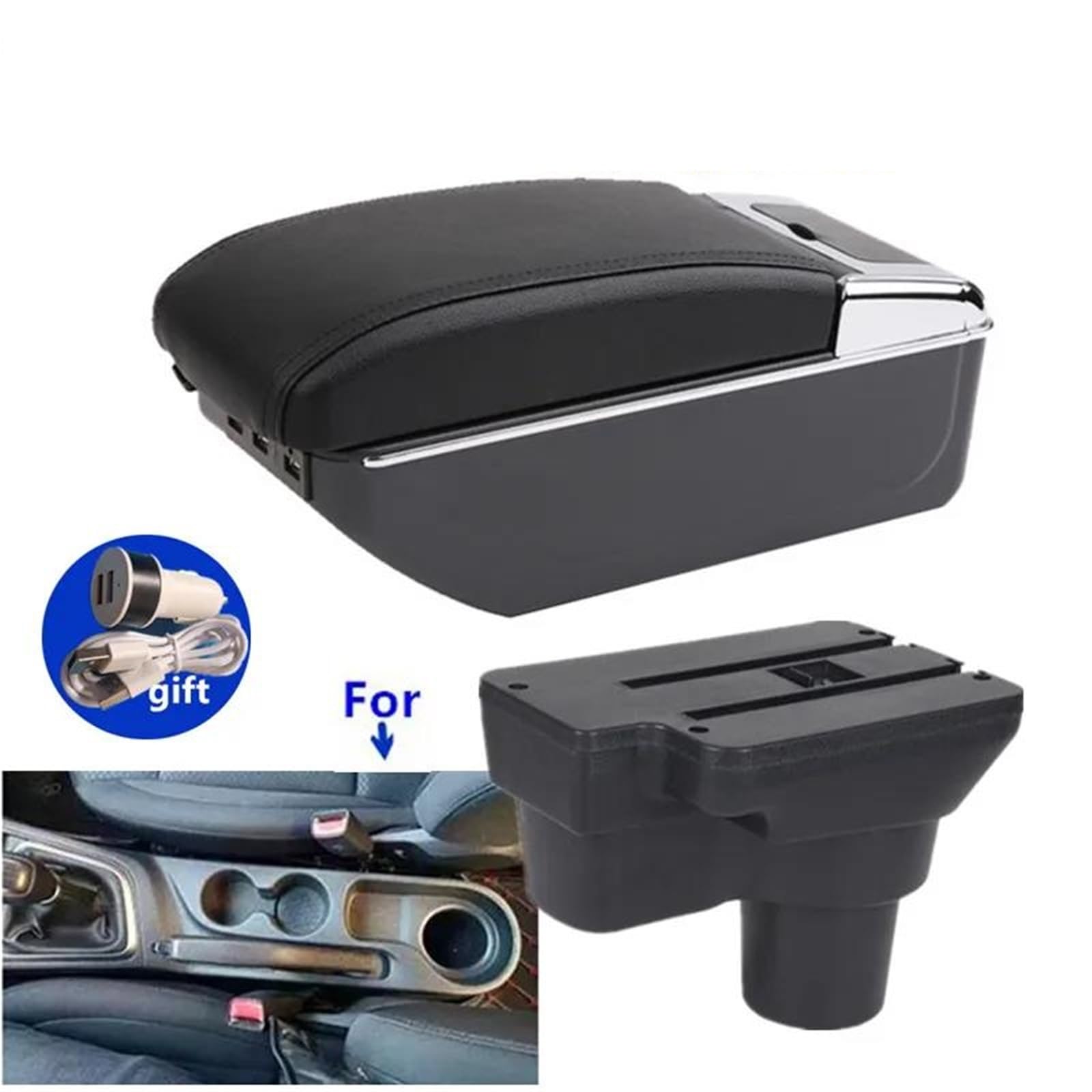 Mittelarmlehne Armlehnenbox Für Hyundai Für Solaris 2 Für Accent Für Verna 2017–2024 Auto-Armlehnenbox Innenaufbewahrungsbox Aufbewahrungskonsole(Style D1) von DZSQWETYU