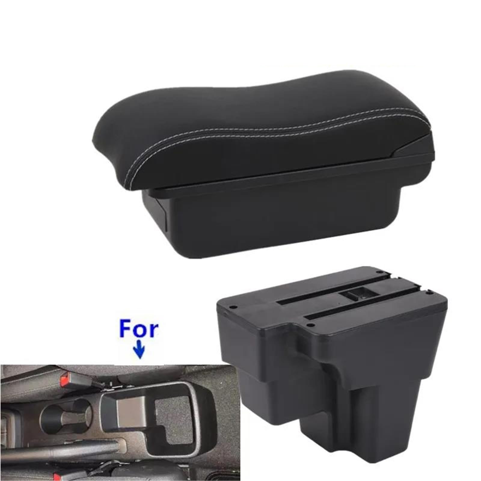 Mittelarmlehne Armlehnenbox Für Kia Für Stonic Für Rio Lx 2015-2024 Armlehnenbox Nachrüstung Autoaufbewahrung Autozubehör Aufbewahrungskonsole(Style A6) von DZSQWETYU