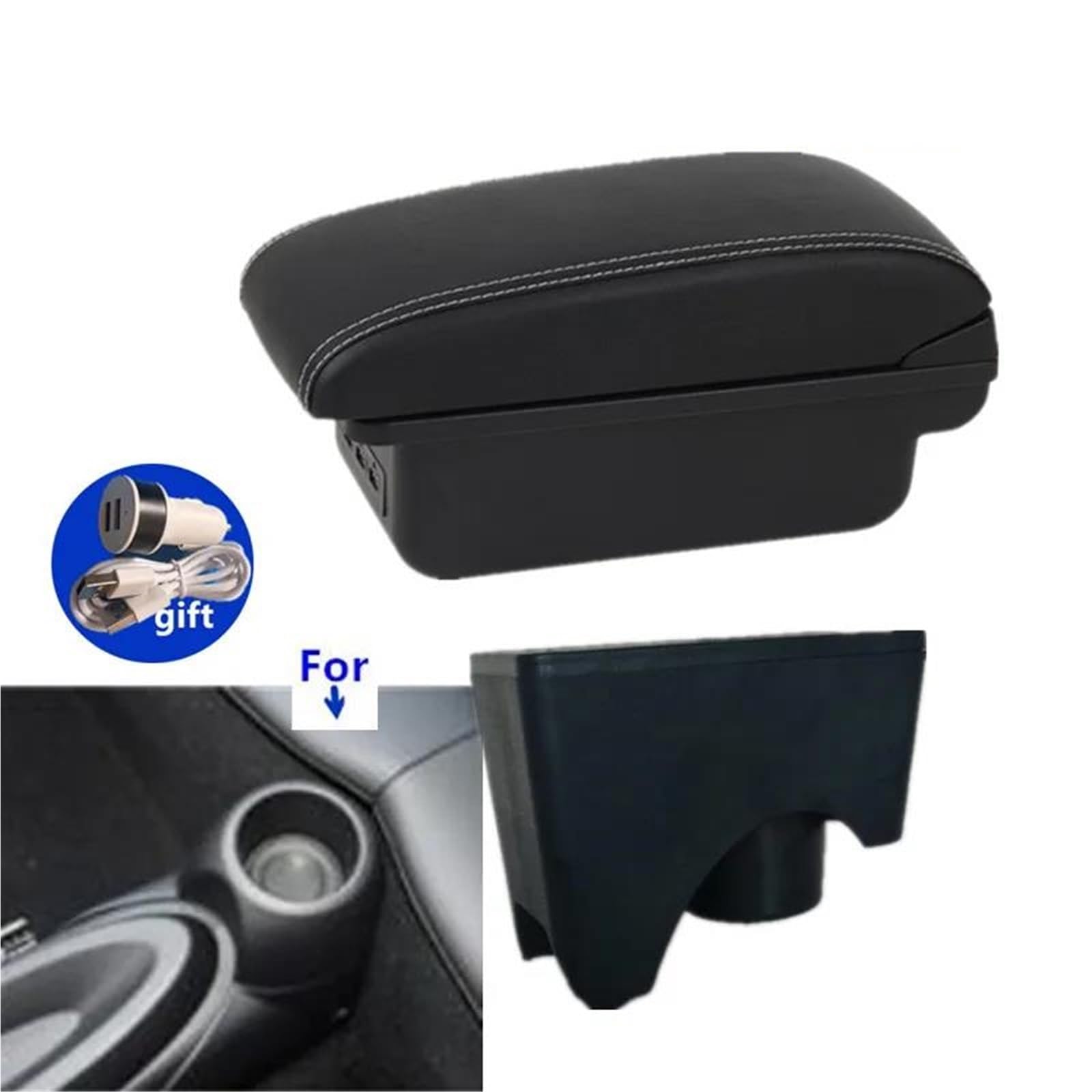 Mittelarmlehne Armlehnenbox Für Mini Für Cooper Für Countryman Auto Armlehnenbox Mittelaufbewahrungsbox Innenraum-Nachrüstung Aufbewahrungskonsole(Style B3) von DZSQWETYU