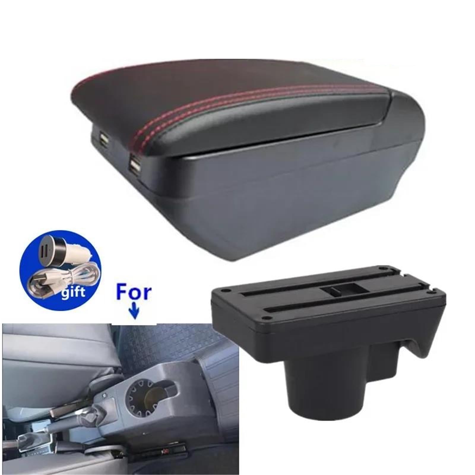 Mittelarmlehne Armlehnenbox Für Opel Für Astra H 2008-2011 Autoarmlehne Innenausstattung Nachrüstung Autozubehör Aufbewahrungsbox Aufbewahrungskonsole(Style H2) von DZSQWETYU