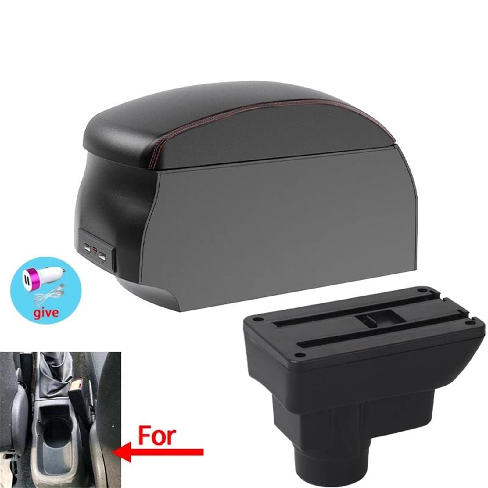 Mittelarmlehne Armlehnenbox Für Opel Für Corsa Auto Armlehne Rückenlehne Innenteile Aufbewahrungsbox Nachrüstteile Autozubehör Aufbewahrungskonsole(Style A1) von DZSQWETYU