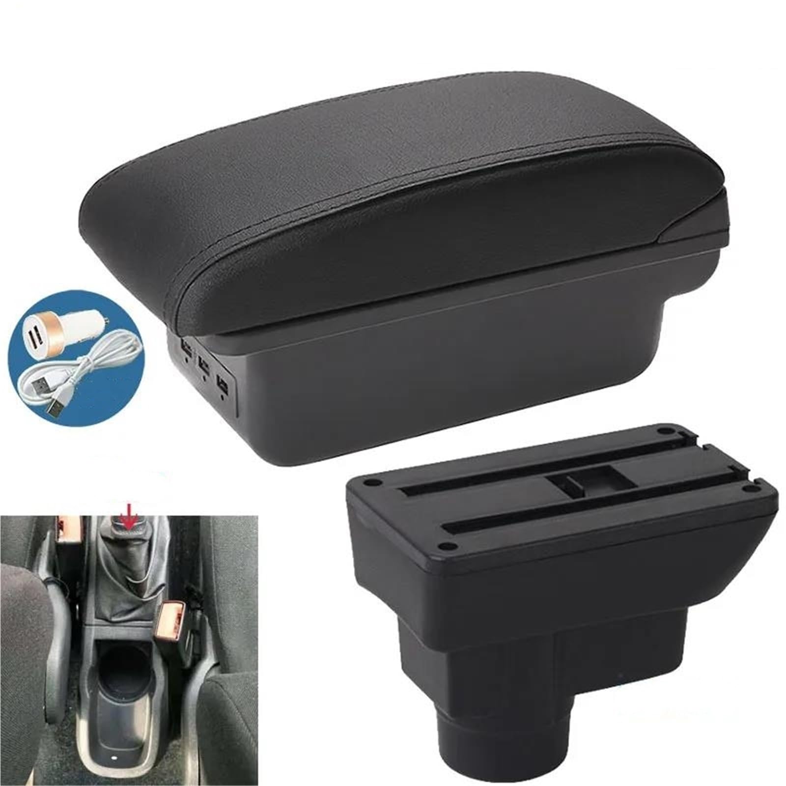 Mittelarmlehne Armlehnenbox Für Opel Für Corsa Auto Armlehne Rückenlehne Innenteile Aufbewahrungsbox Nachrüstteile Zubehör Aufbewahrungskonsole(Style B2) von DZSQWETYU