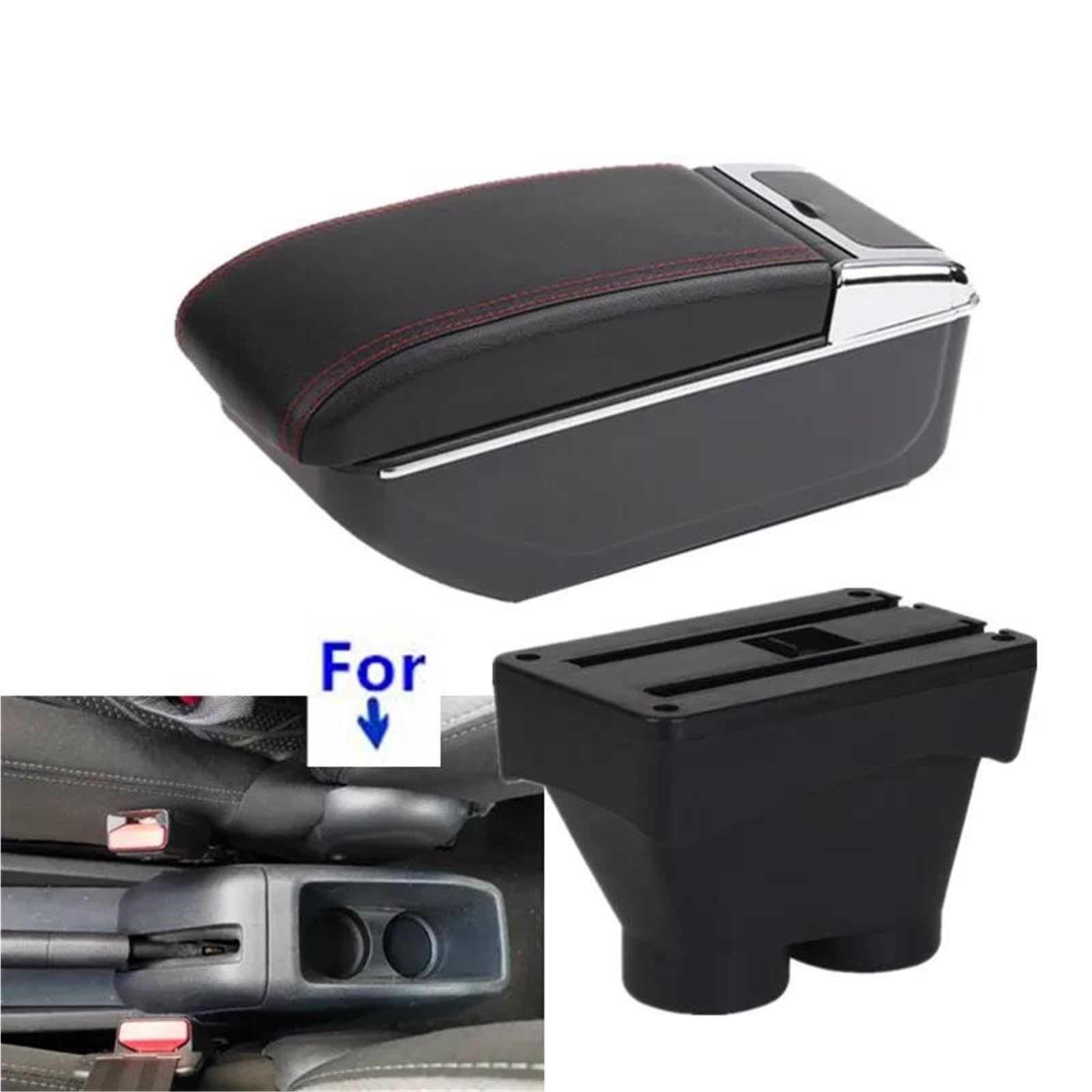 Mittelarmlehne Armlehnenbox Für Peugeot Für 208 2012-2018 Auto Armlehne Auto Aufbewahrungsbox Autoinnenausstattung Nachrüstteile Aufbewahrungskonsole(Style B2) von DZSQWETYU