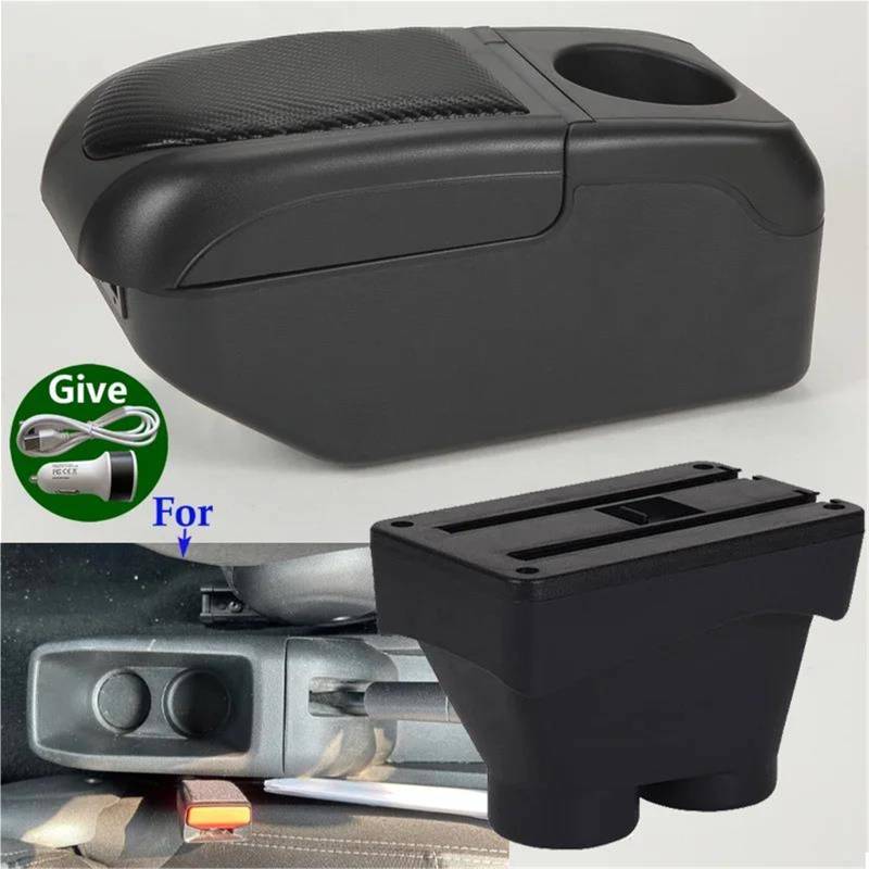 Mittelarmlehne Armlehnenbox Für Peugeot Für 208 2012-2018 Auto-Armlehnenteile Verstrebungshöhenerhöhung Arm Auto-Aufbewahrungsbox Aufbewahrungskonsole(Schwarz) von DZSQWETYU