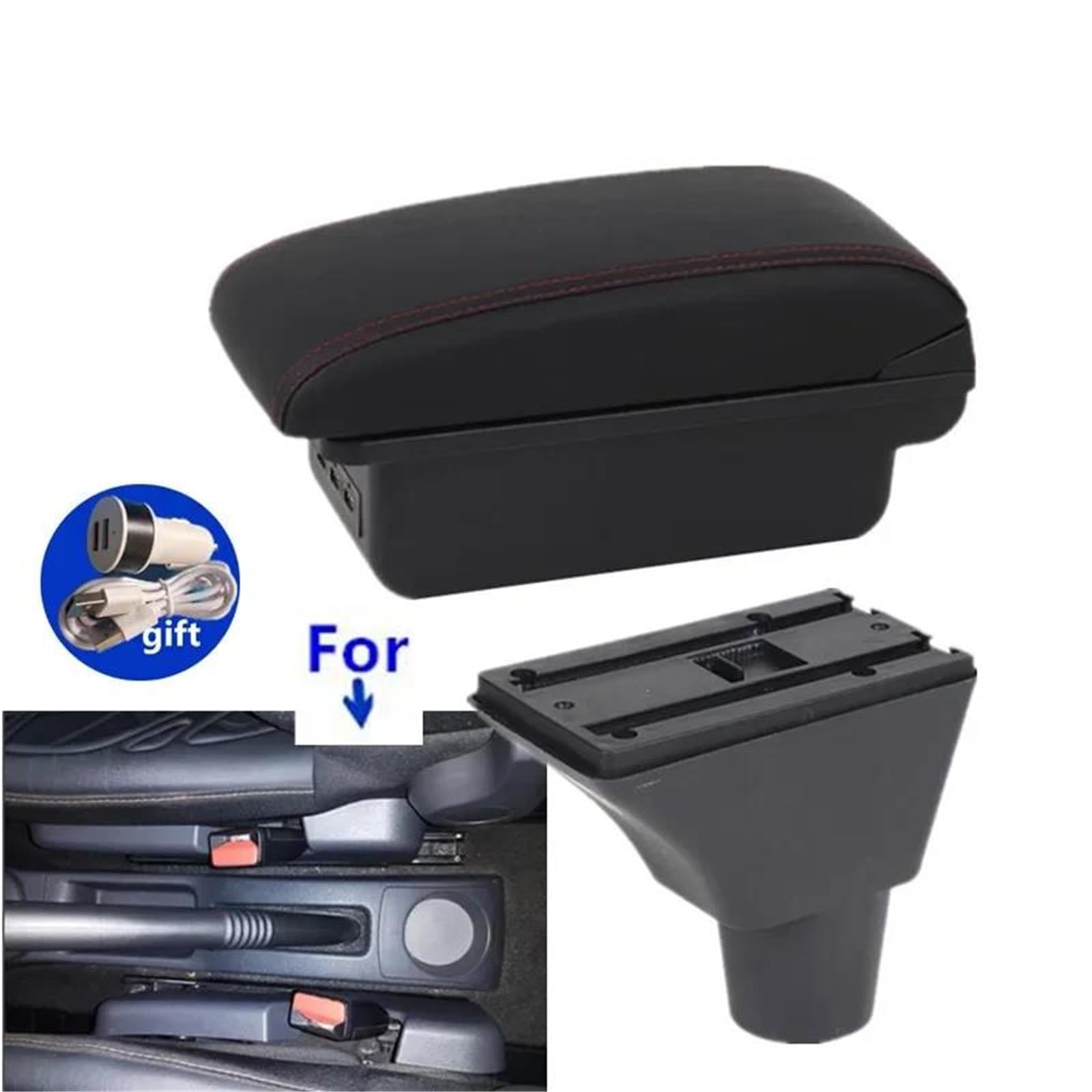 Mittelarmlehne Armlehnenbox Für Sandero Für Stepway Für Dacia Für Sandero Für Logan 2 Auto-Armlehnenbox Aufbewahrungsbox Aufbewahrungskonsole(Style B2) von DZSQWETYU