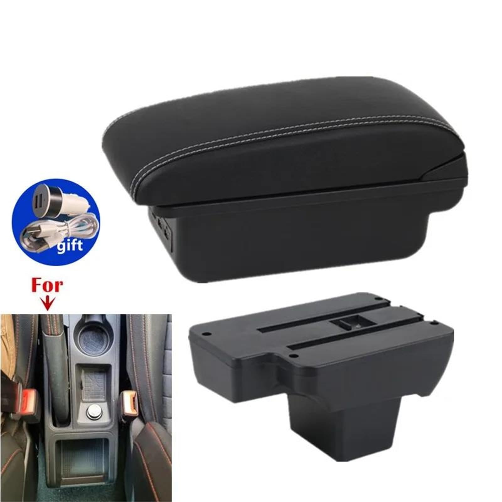 Mittelarmlehne Armlehnenbox Für Seat Für Arona Für Ibiza Autoarmlehnenbox Zentrale Aufbewahrungsbox Innenraum Autozubehör Aufbewahrungskonsole(Style B3) von DZSQWETYU
