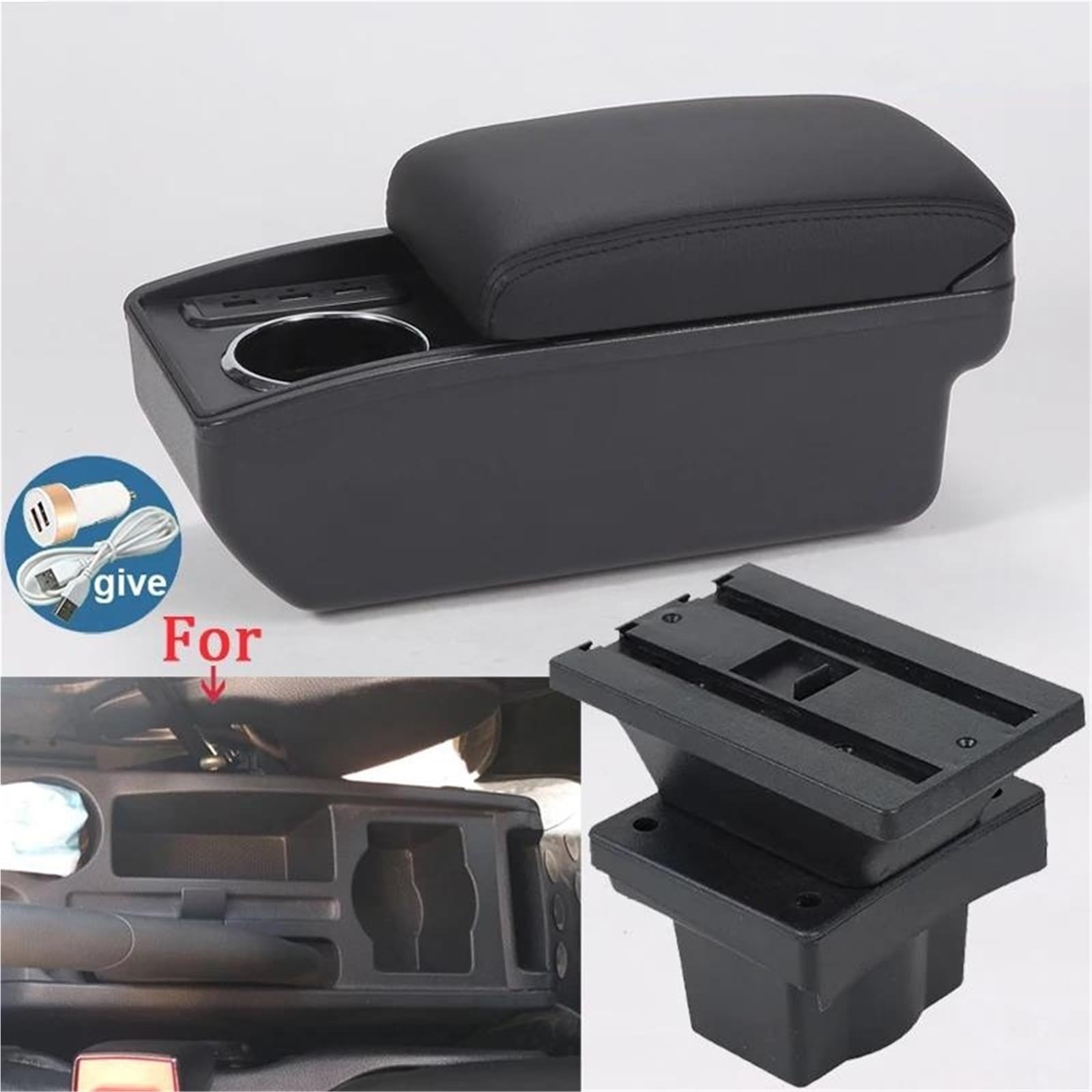 Mittelarmlehne Armlehnenbox Für Skoda Für Octavia Für Yeti Mk2 2005–2012 Auto-Armlehnen-Aufbewahrungsbox Innenraum Autozubehör Aufbewahrungskonsole(Style B2) von DZSQWETYU