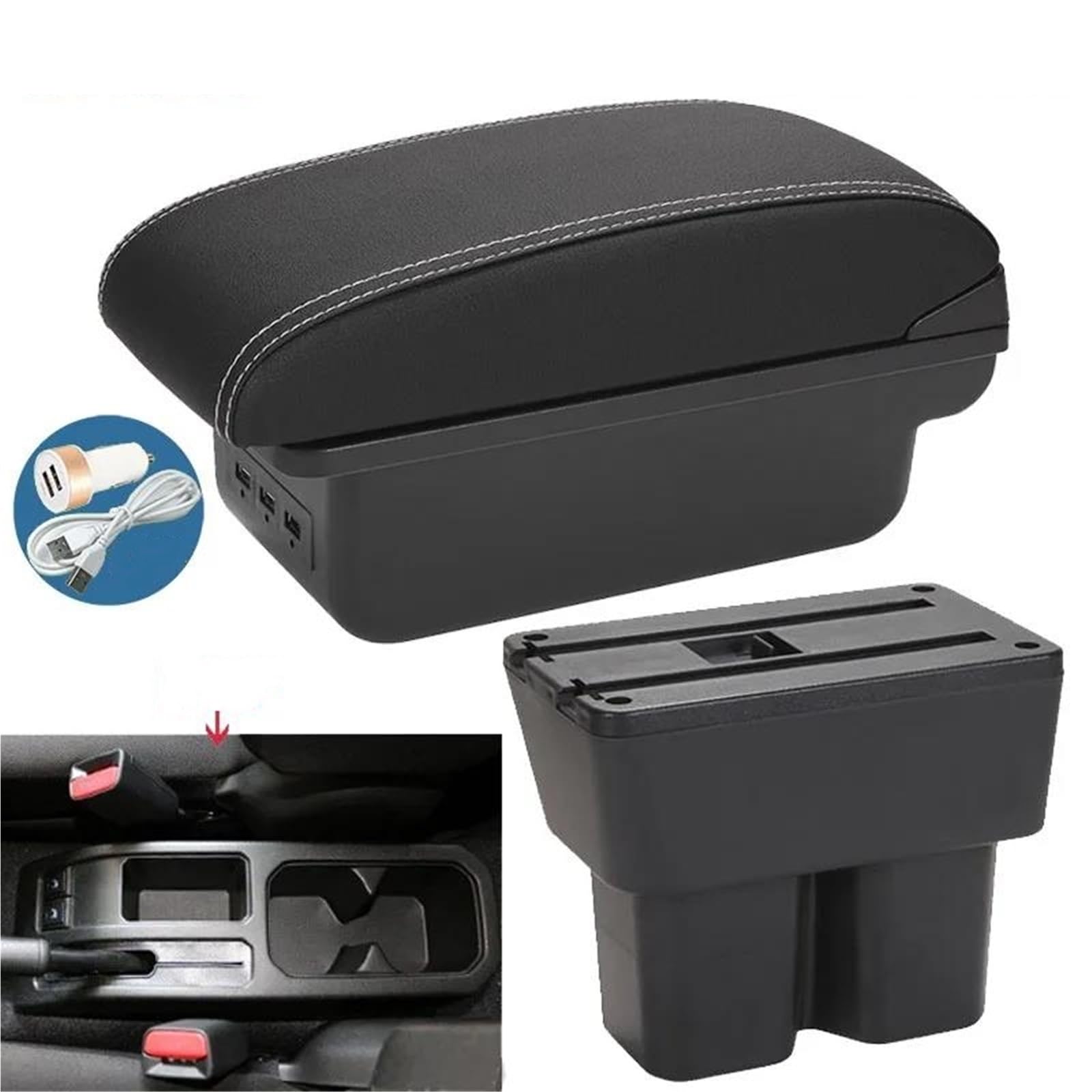 Mittelarmlehne Armlehnenbox Für Suzuki Für Jimny JB74 2019-2023 Autoarmlehne Aufbewahrungsbox Nachrüstteil Autozubehör Aufbewahrungskonsole(Style B3) von DZSQWETYU
