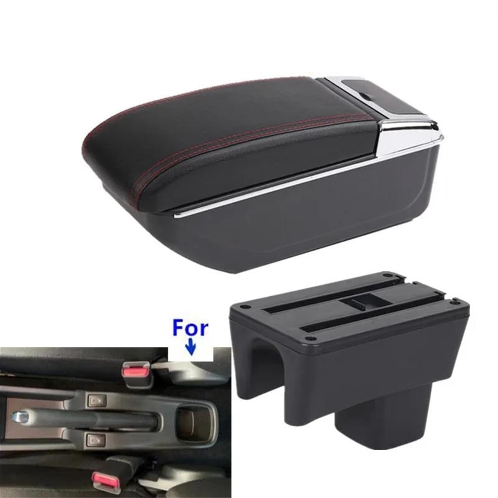 Mittelarmlehne Armlehnenbox Für Suzuki Für Swift 2005-2024 Autoarmlehnenzubehör Innenaufbewahrungsbox Nachrüstteile Aufbewahrungskonsole(Style B2) von DZSQWETYU