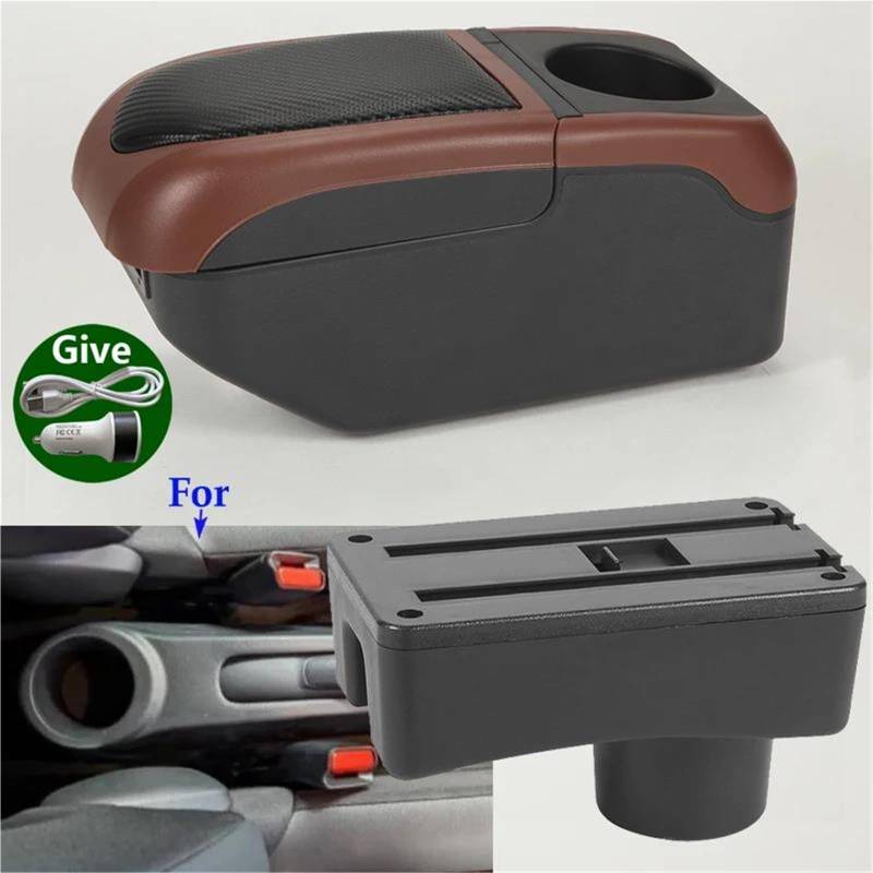 Mittelarmlehne Armlehnenbox Für Toyota Für Aygo Auto Armlehne Retrofit Teile Auto Aufbewahrungsbox Armverstrebungen Innenraum Aufbewahrungskonsole(Black Curry) von DZSQWETYU