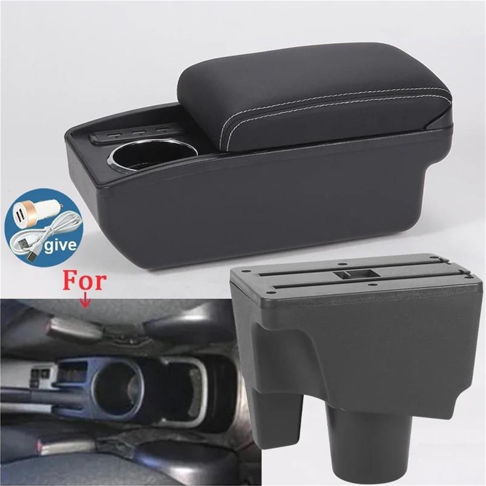 Mittelarmlehne Armlehnenbox Für Toyota Für Prius C Für Aqua Auto Armlehne Aufbewahrungsbox Teile Innen Autozubehör Aufbewahrungskonsole(Style B3) von DZSQWETYU