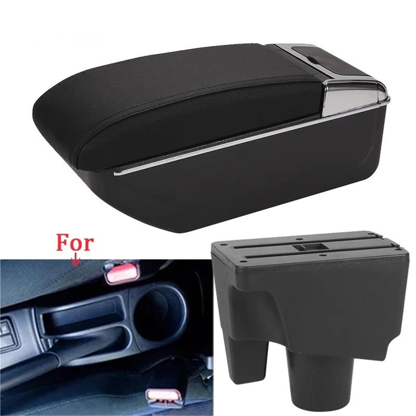 Mittelarmlehne Armlehnenbox Für Toyota Für Prius C Für Aqua Auto-Armlehnen-Aufbewahrungsbox Spezielles Auto-Innenzubehör Aufbewahrungskonsole(Style D2) von DZSQWETYU