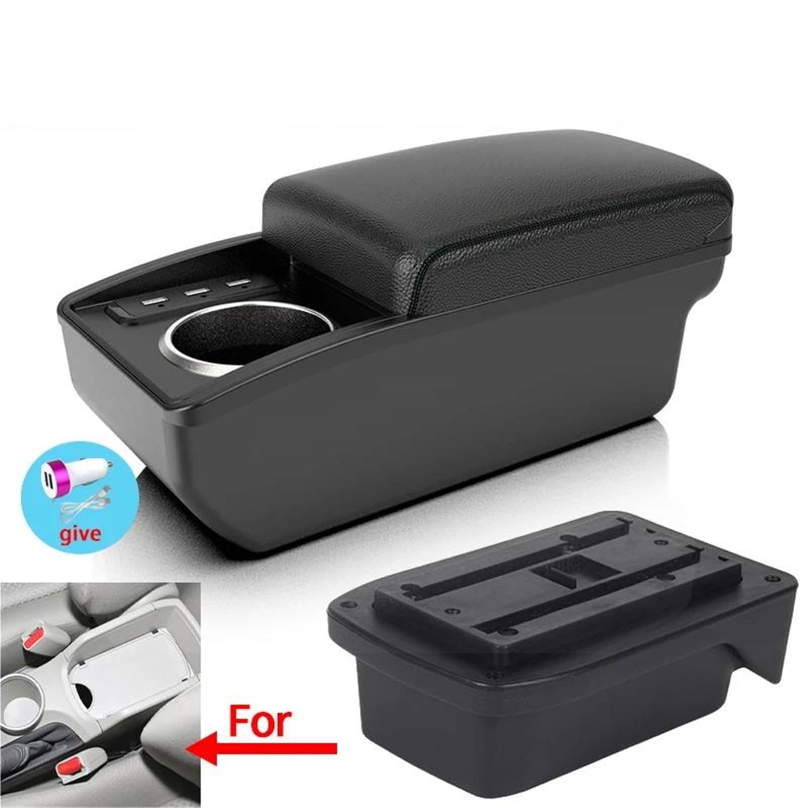 Mittelarmlehne Armlehnenbox Für Toyota Für Verso EZ Auto-Armlehnenbox Innenumbauteile Mit Getränkehalter Aufbewahrungskonsole(Style B2) von DZSQWETYU