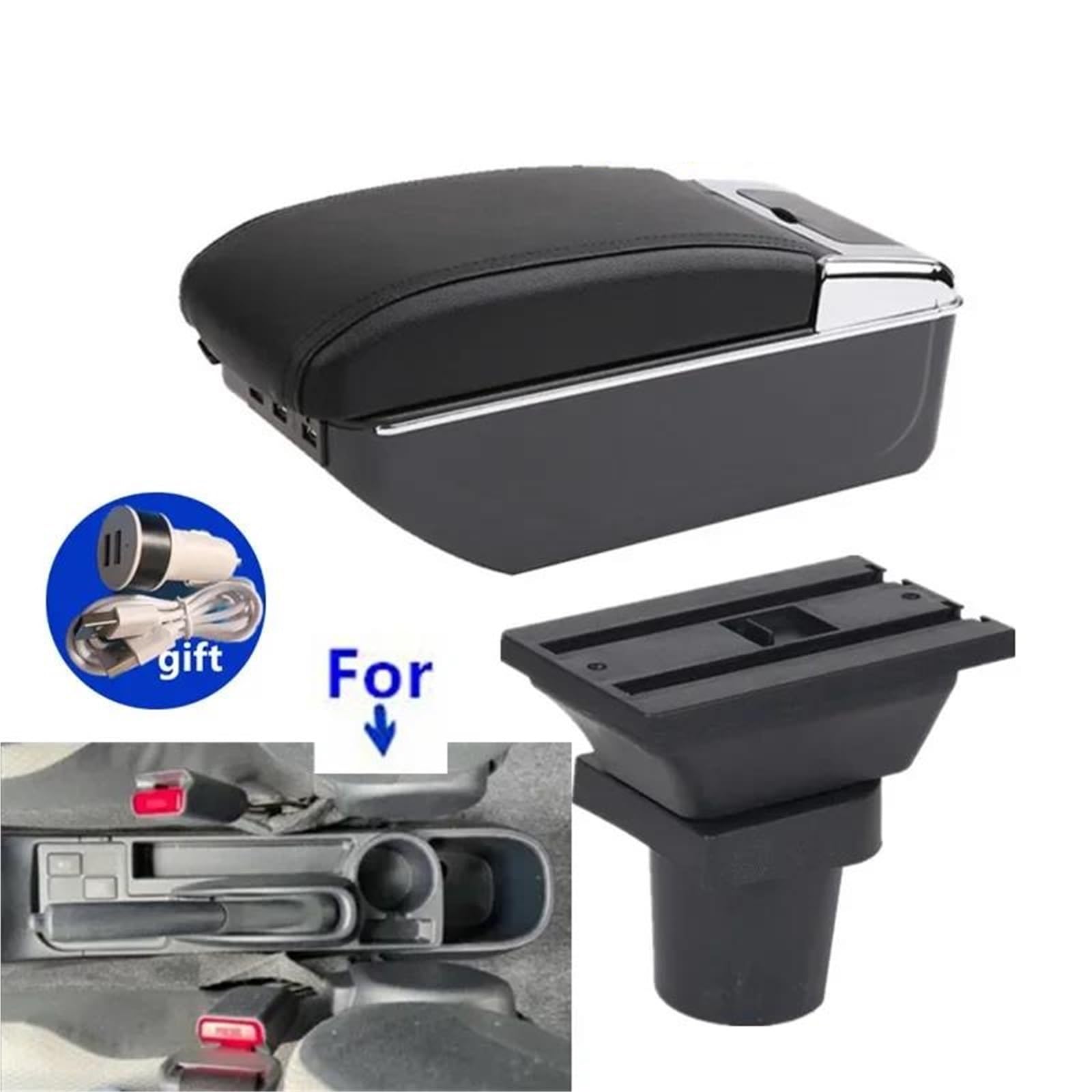 Mittelarmlehne Armlehnenbox Für Toyota Für Yaris 3 Für Yaris Für Vitz Auto-Armlehnenbox Innen-Zentralaufbewahrungsbox Aufbewahrungskonsole(Style D1) von DZSQWETYU