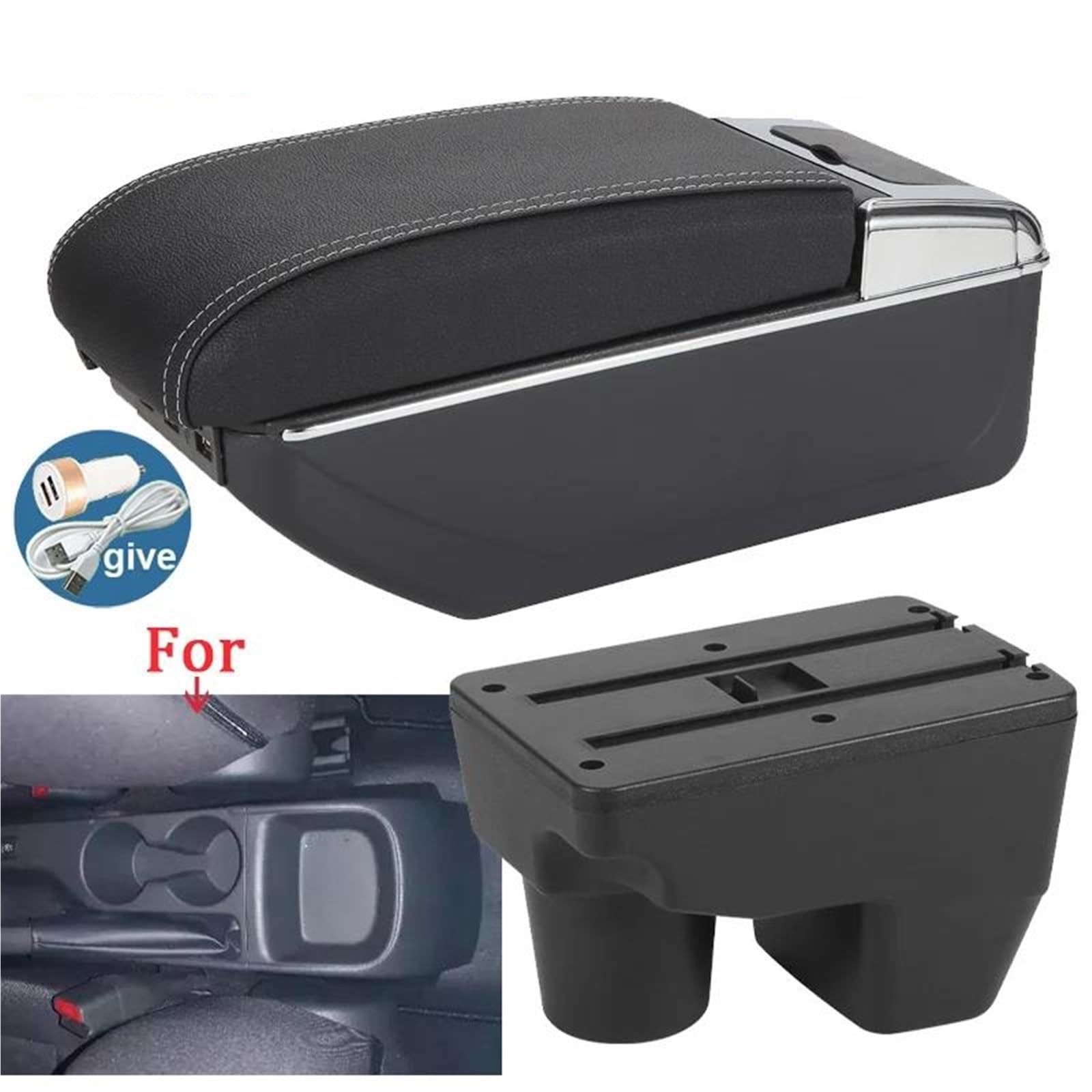 Mittelarmlehne Armlehnenbox Für Toyota Für Yaris Für Elegante Autoarmlehne Autoaufbewahrungsbox Innenraum Autozubehör Arm Aufbewahrungskonsole(Style B3) von DZSQWETYU