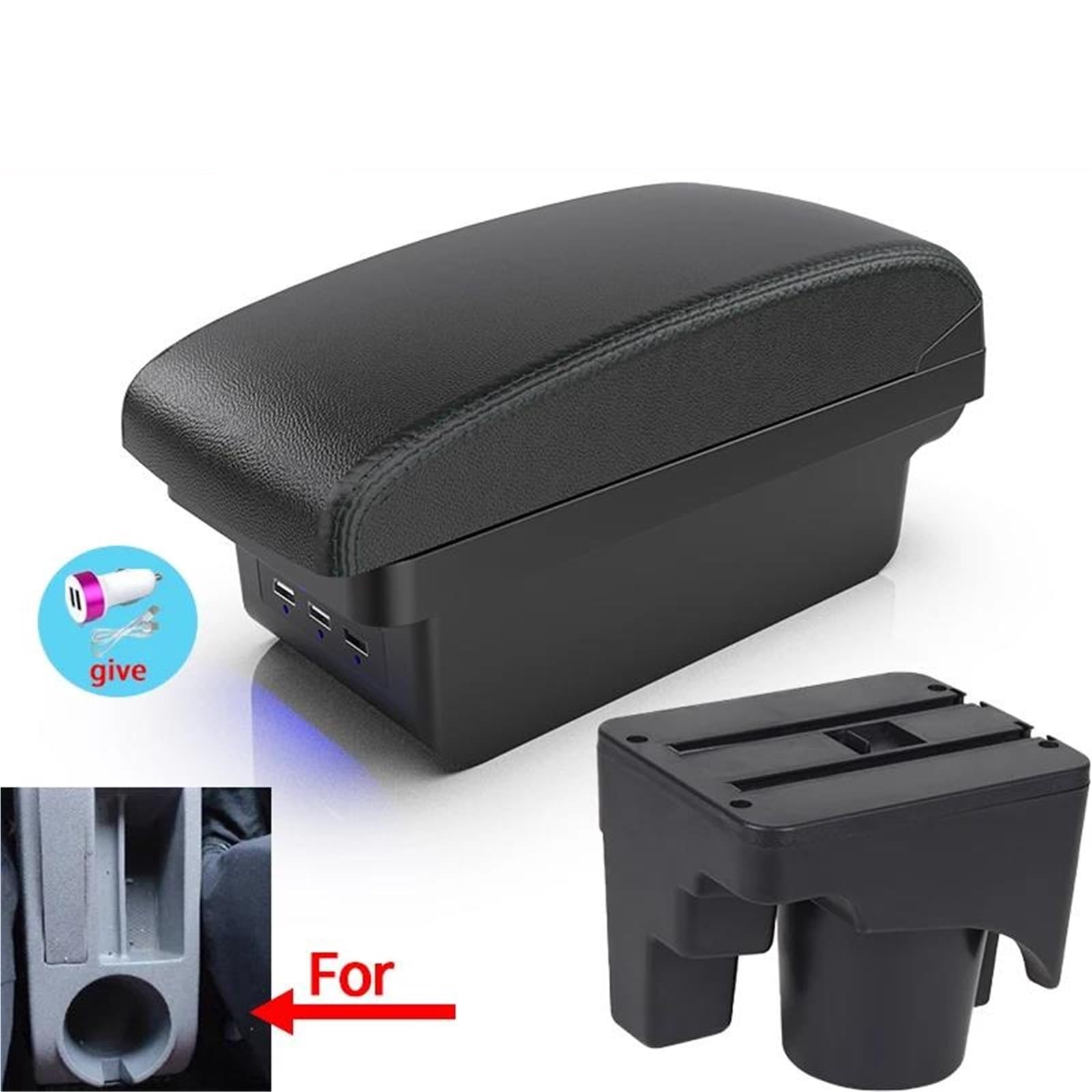 Mittelarmlehne Armlehnenbox Für VW Für Golf 6 Für Golf 5 Für Mk6 MK5 Für Jetta 5 Sagitar Auto Armlehne Aufbewahrungsbox Innenraum Aufbewahrungskonsole(Style B2) von DZSQWETYU