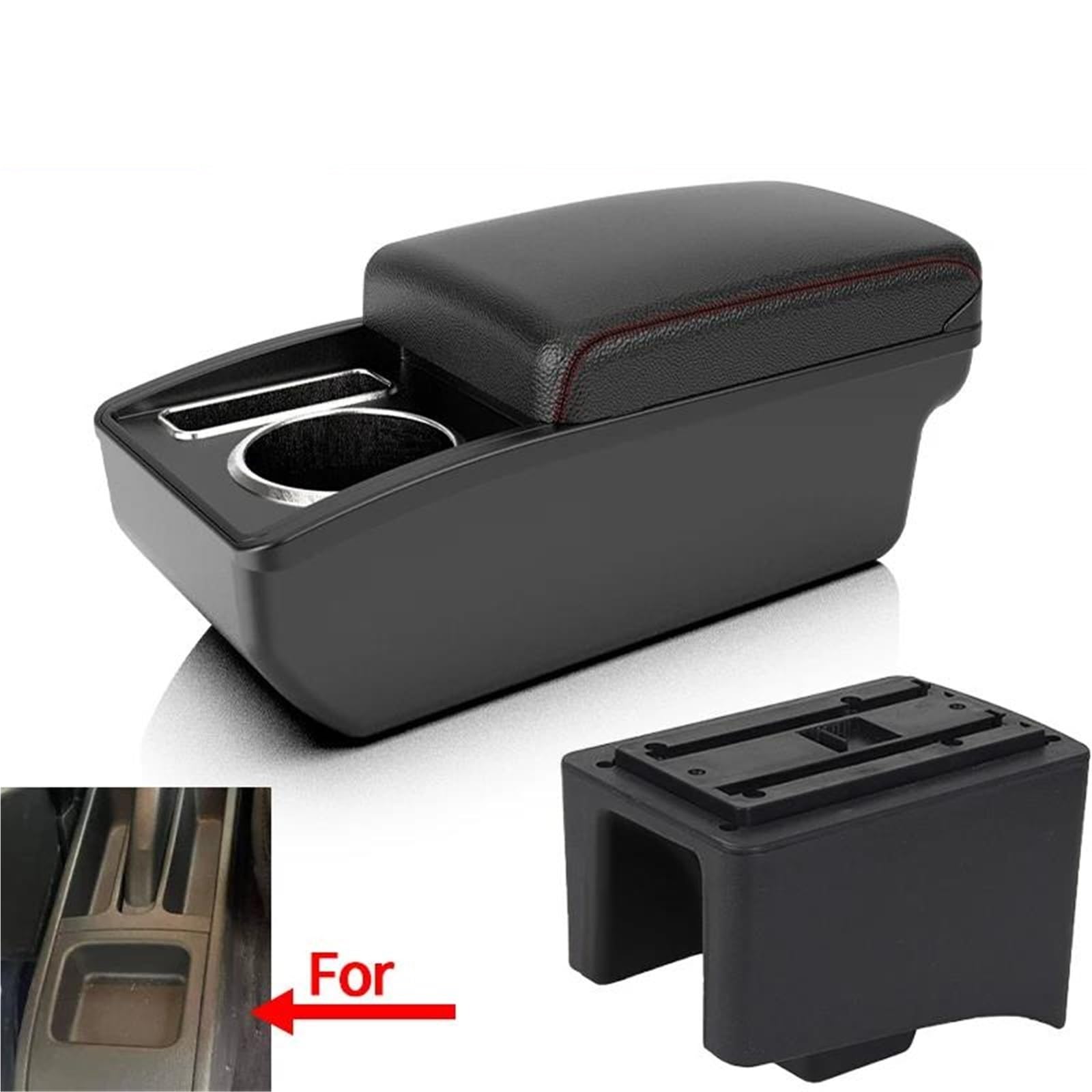 Mittelarmlehne Armlehnenbox Für VW Für Jetta Auto Armlehne Mittelkonsole Aufbewahrungsbox Autoteile Innenraum Mit Getränkehalter Aufbewahrungskonsole(Style A1) von DZSQWETYU