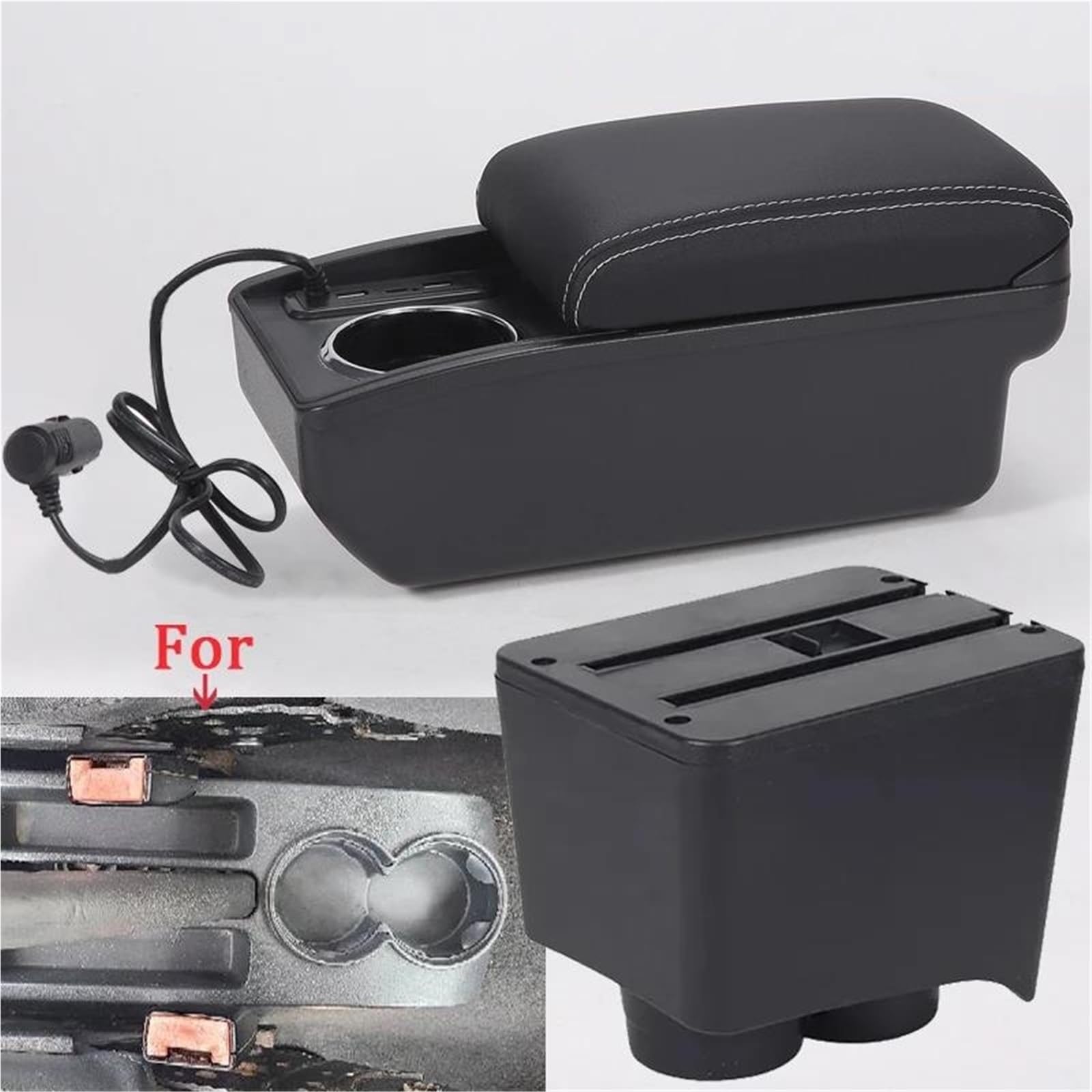 Mittelarmlehne Armlehnenbox Für VW Für Polo 2002-2009 Auto-Armlehne Dedizierte Aufbewahrungsbox Nachrüstung Für Den Innenraum Aufbewahrungskonsole(Style A3) von DZSQWETYU