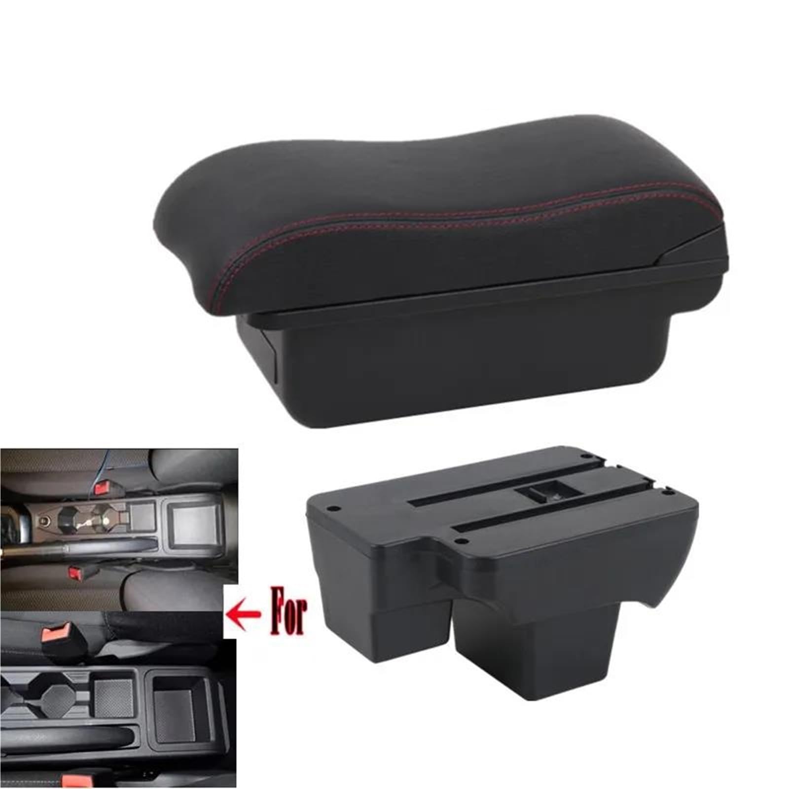 Mittelarmlehne Armlehnenbox Für VW Für Polo 2019-2024 Autoarmlehne Aufbewahrungsbox Nachrüstteile Autozubehör Aufbewahrungskonsole(Style A5) von DZSQWETYU
