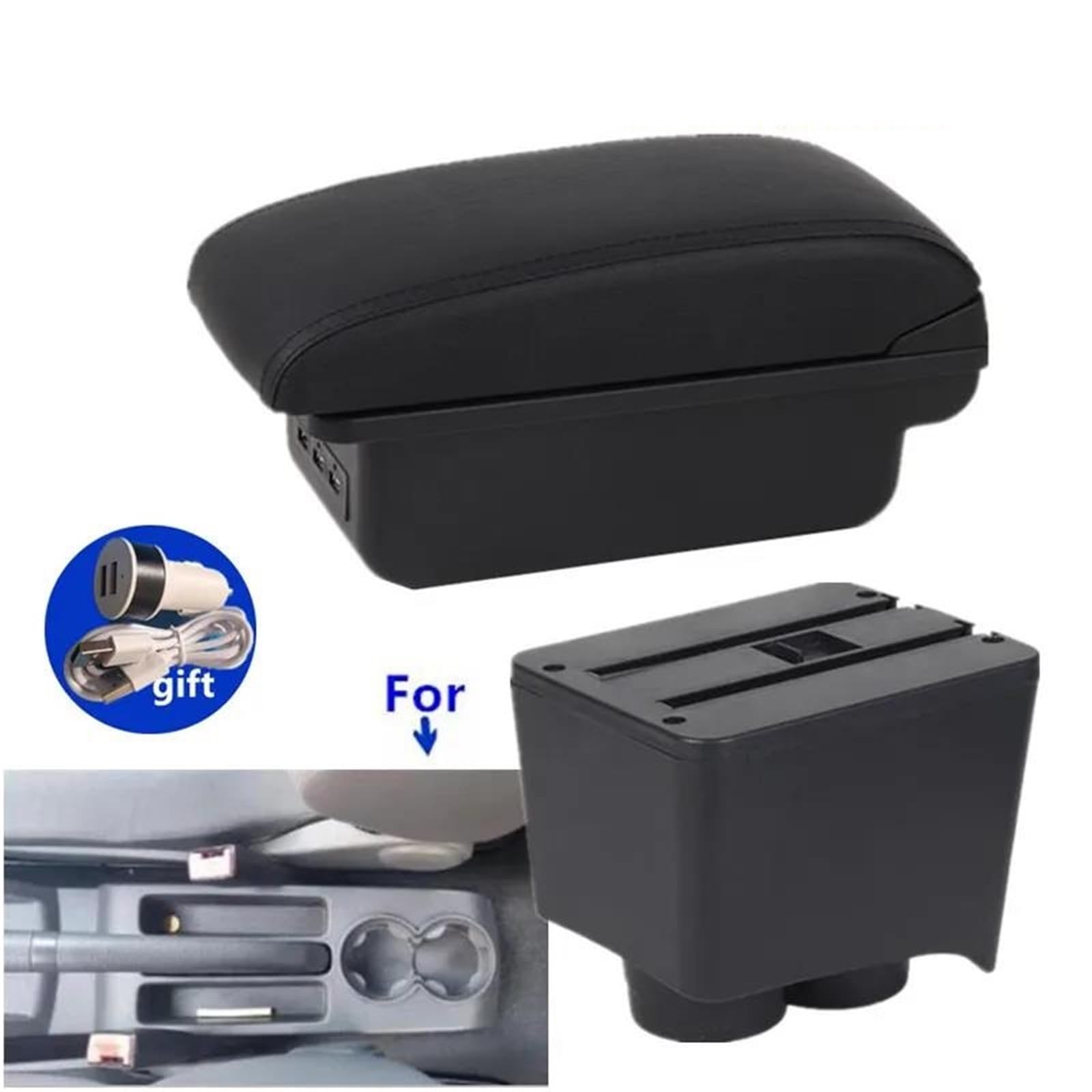 Mittelarmlehne Armlehnenbox Für VW Für Polo 9N 3 Mk4 2002-2009 Autoarmlehnenbox Innenraum Nachrüst-Aufbewahrungsbox Autozubehör Aufbewahrungskonsole(Style B1) von DZSQWETYU