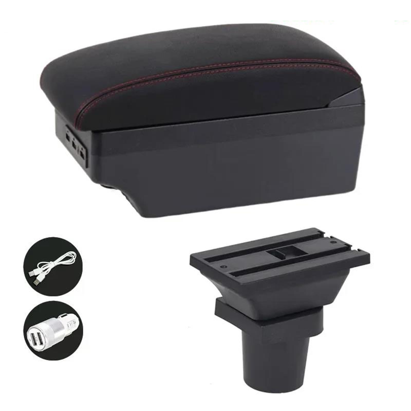 Mittelarmlehne Auto Armlehne Box Für Toyota Für Yaris Für Vitz 5dr 2005-2011 Zentrale Lagerung USB Arm Rest Zubehör Aufbewahrungskonsole(Style E2) von DZSQWETYU