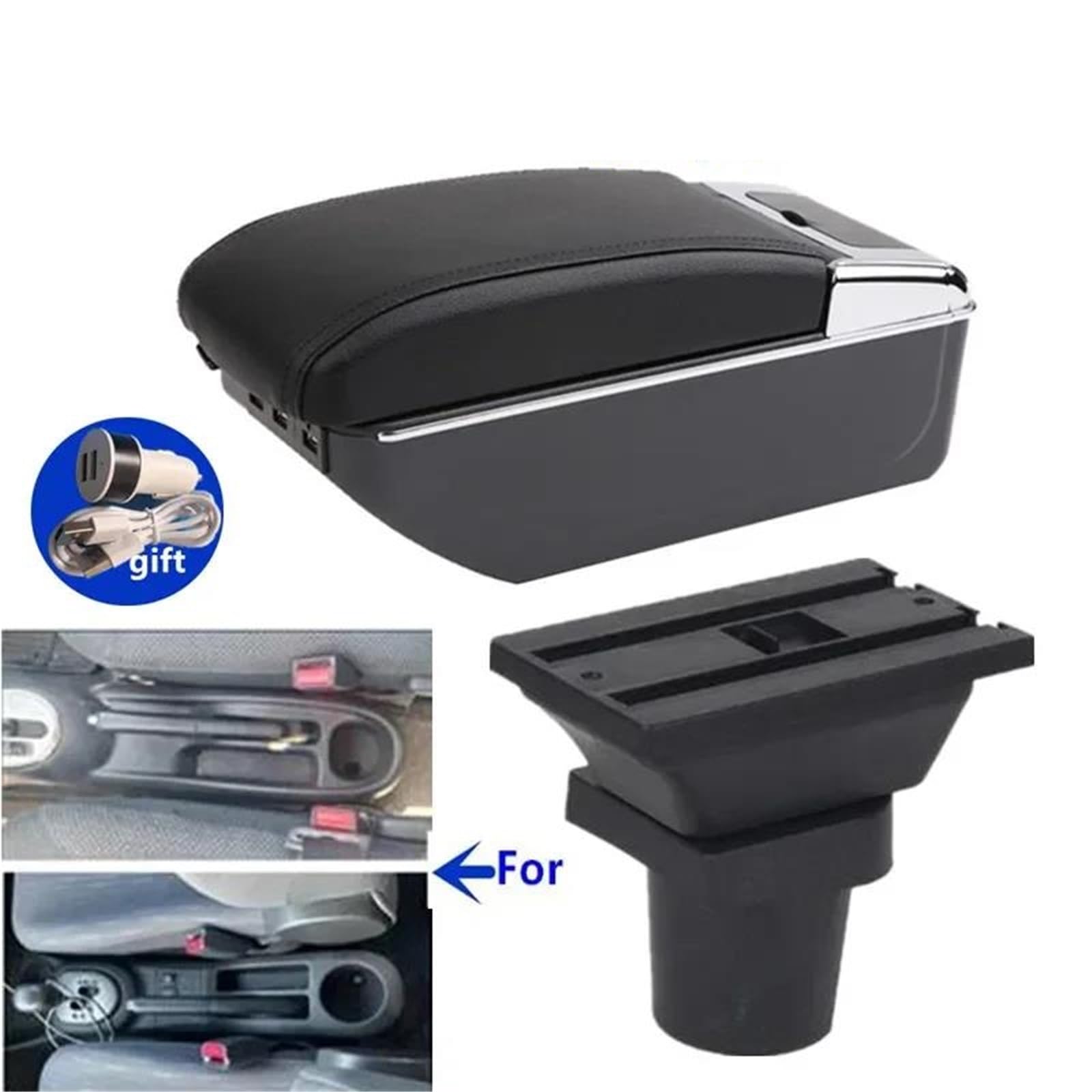Mittelarmlehne Auto Armlehne Box Für Toyota Für Yaris Für Vitz Fließheck 1998-2011 Innen Retrofit Center Storage Box Aufbewahrungskonsole(Style D1) von DZSQWETYU