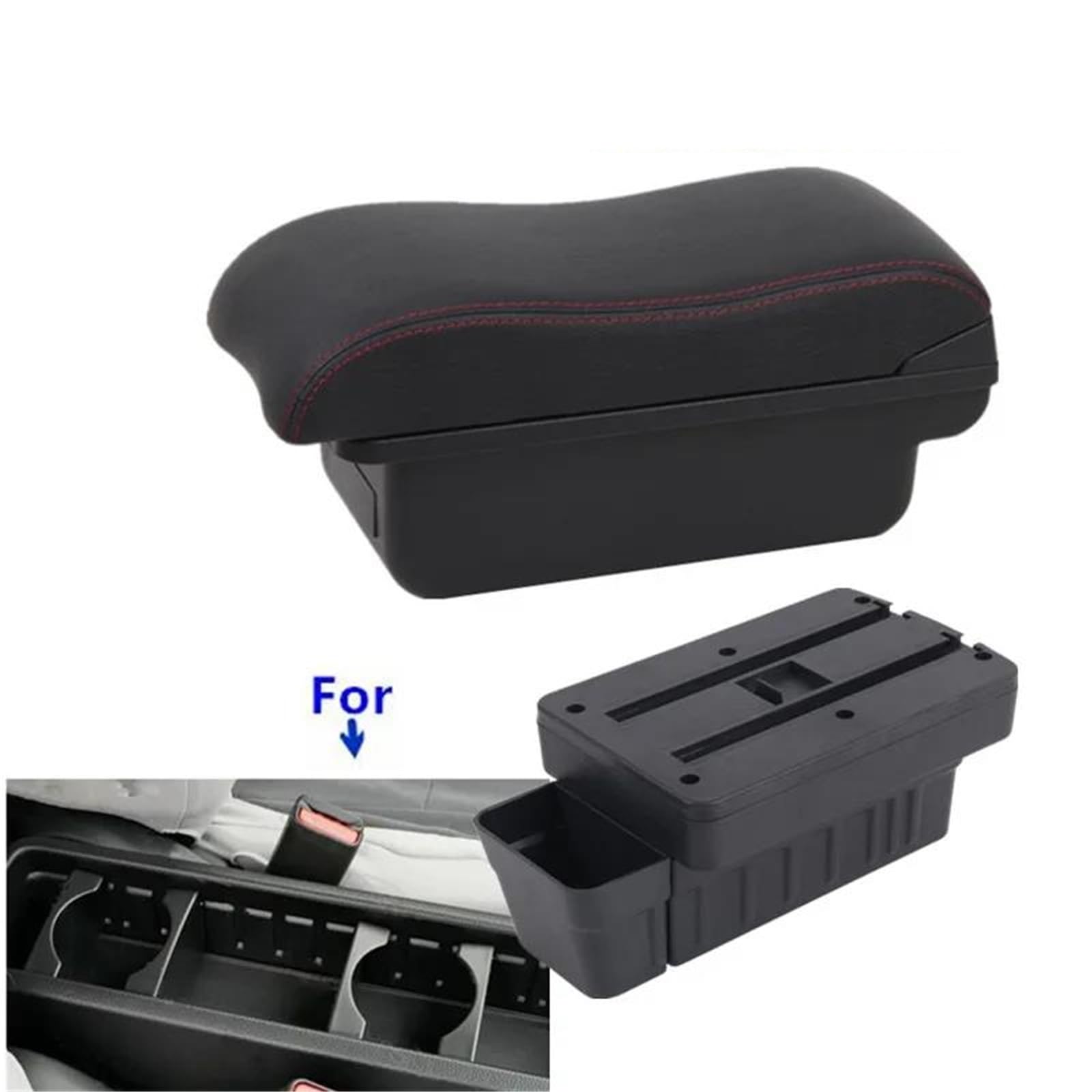 Mittelarmlehne Auto-Armlehnenbox Für Fit 2020 2021 2022 2023 Armlehnenbox Spezielle Nachrüst-Aufbewahrungsbox Autozubehör Aufbewahrungskonsole(Style A5) von DZSQWETYU