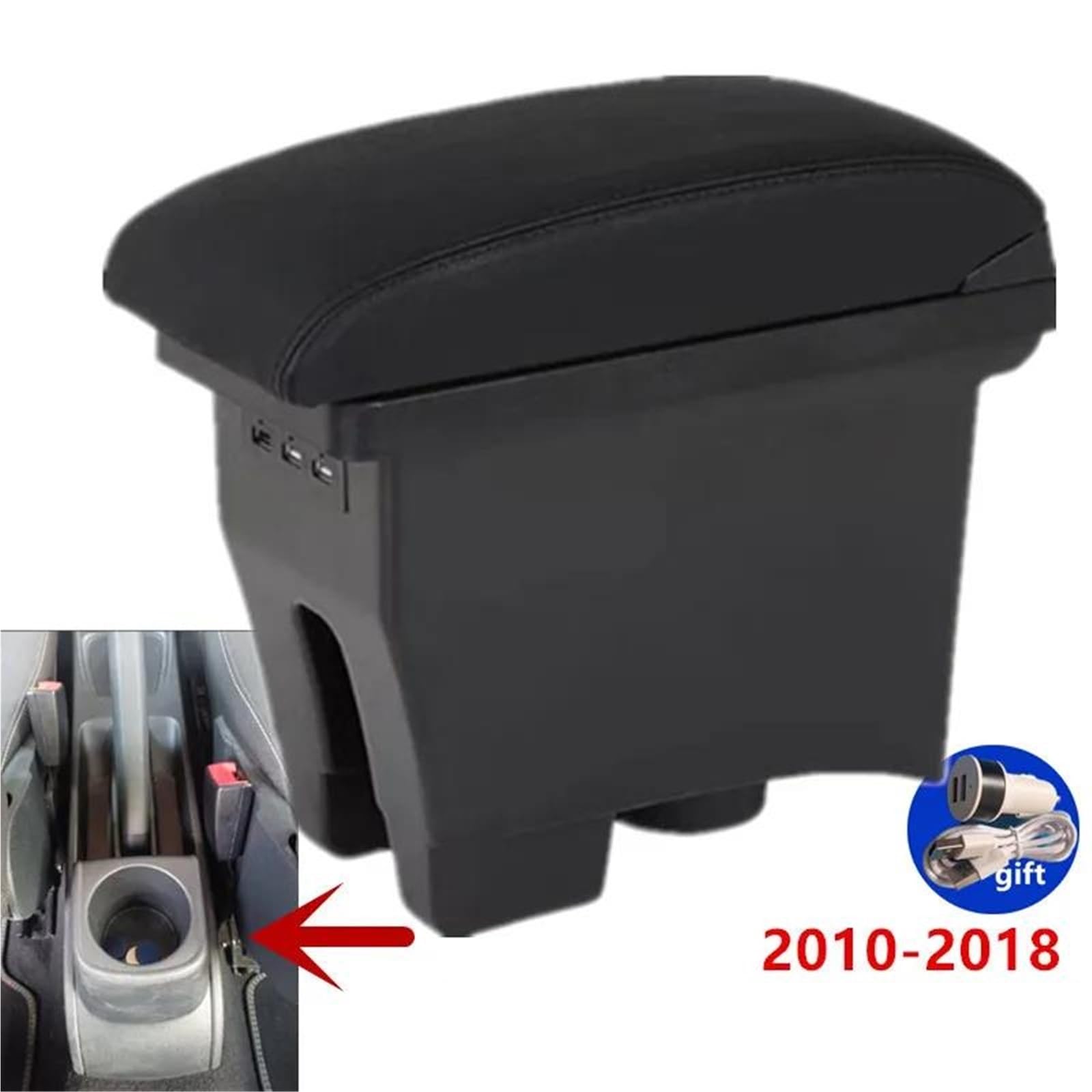 Mittelarmlehne Auto-Armlehnenbox Für VW Für Polo Für Mk5 6R Für Vento 2012-2018 Armlehne Center Storage Box Auto-Nachrüstung Aufbewahrungskonsole(Style A1) von DZSQWETYU