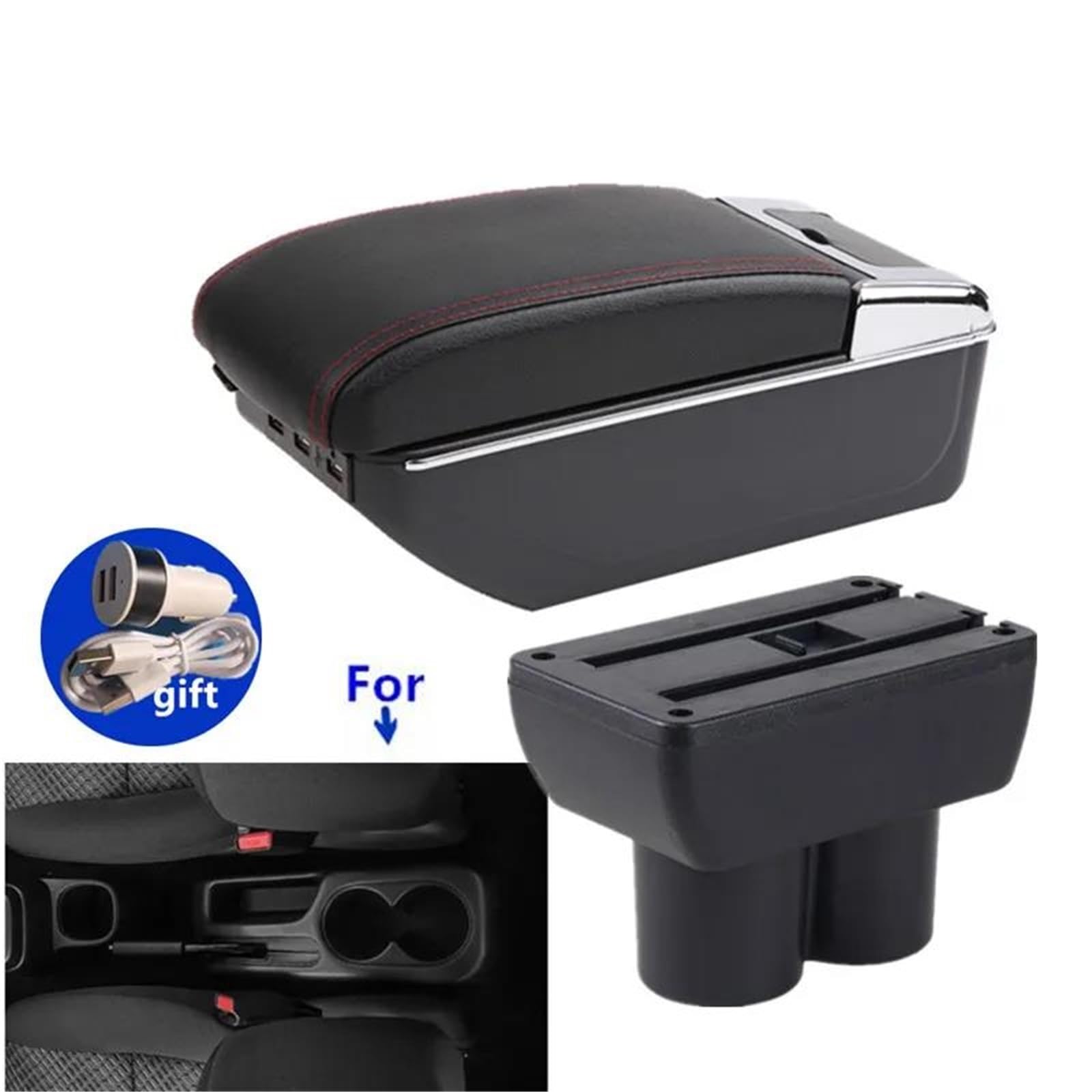 Mittelarmlehne Autoarmlehne Für Suzuki Für Jimny 1999-2018 Armlehnenbox Innenteile Center Storage Box Autozubehör Aufbewahrungskonsole(Style C2) von DZSQWETYU