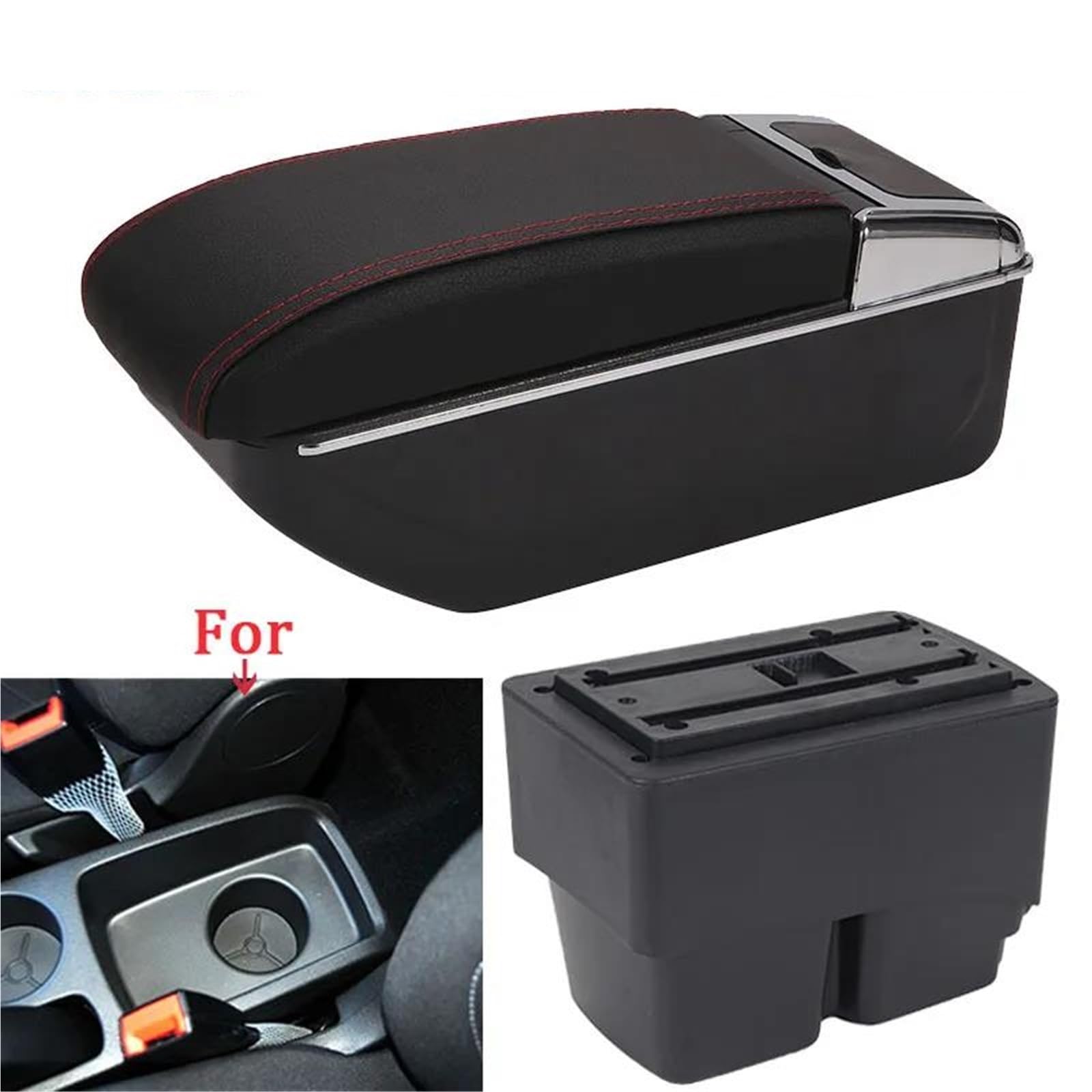Mittelarmlehne Für Ford Für Fiesta Armlehnenbox Innenteile Teile Autozubehör Zentralaufbewahrungsbox Auto Armlehnenarm Aufbewahrungskonsole(Style D1) von DZSQWETYU