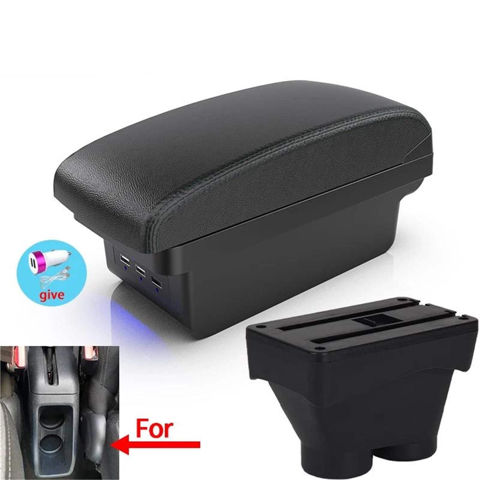 Mittelarmlehne Für Peugeot Für 208 2012-2018 Armlehnenbox Aufbewahrungsbox Autozubehör Teile Innendetails Autohalter Aufbewahrungskonsole(Style B2) von DZSQWETYU