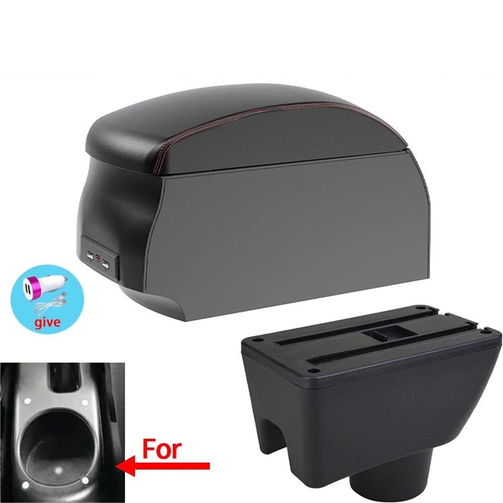 Mittelarmlehne Für Proton Für Viva Armlehne Aufbewahrungsbox Auto Styling USB Center Console Zubehör Innenteile Auto Aufbewahrungskonsole(Style A1) von DZSQWETYU